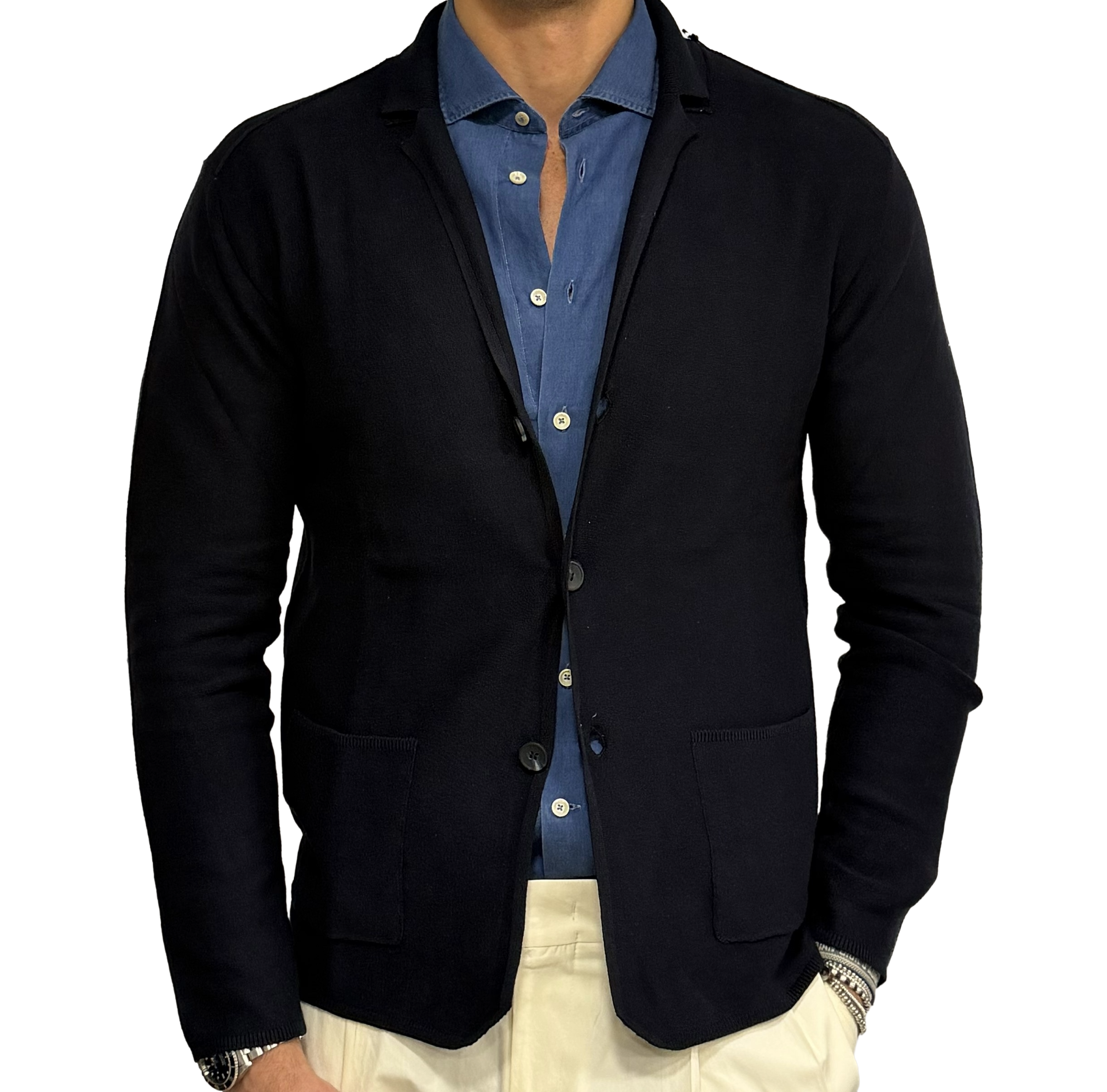 Cotton knit blazer