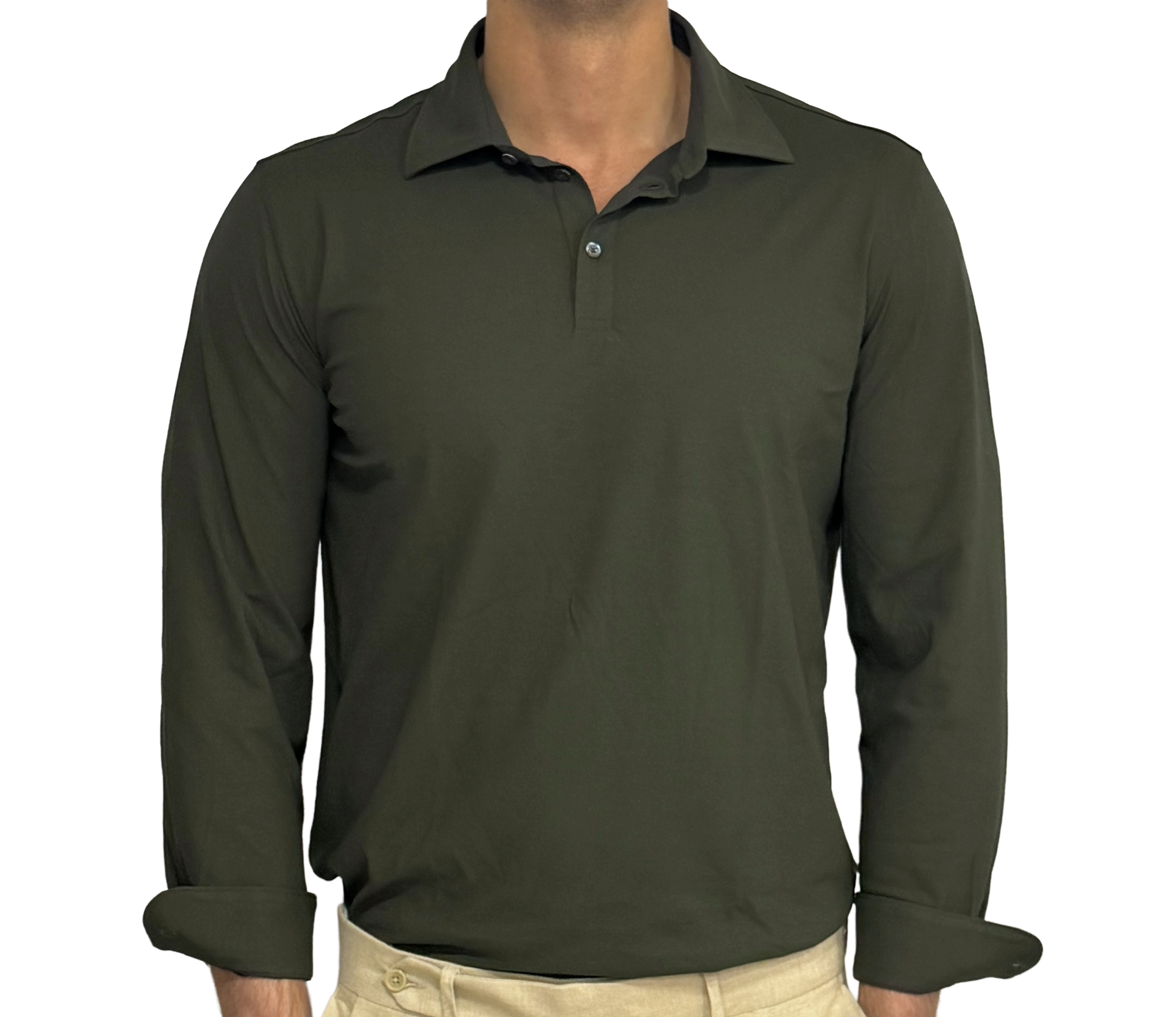 Fresh cotton polo shirt in lisle with three buttons