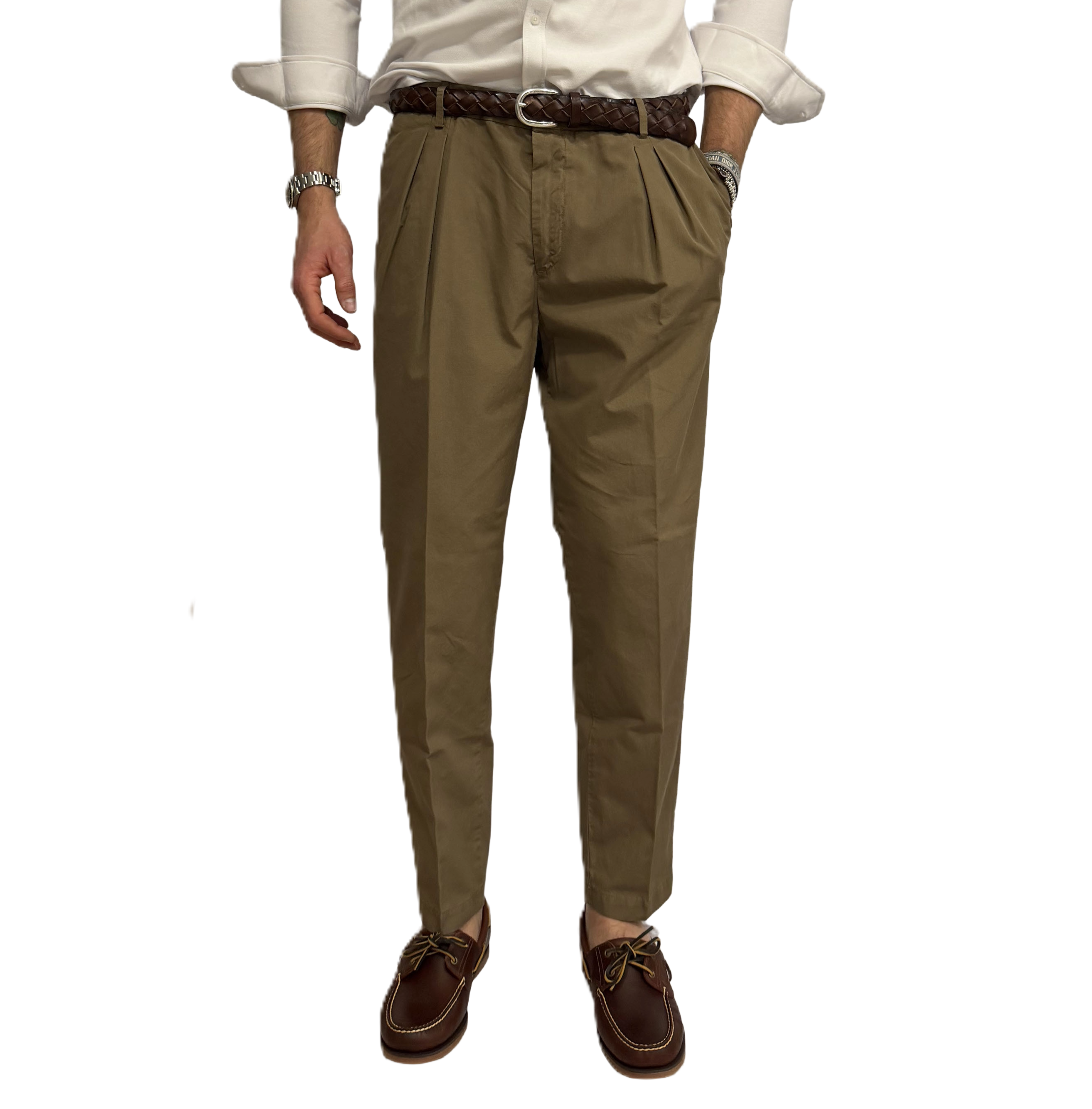 Fourteen double-pleated pure cotton trousers