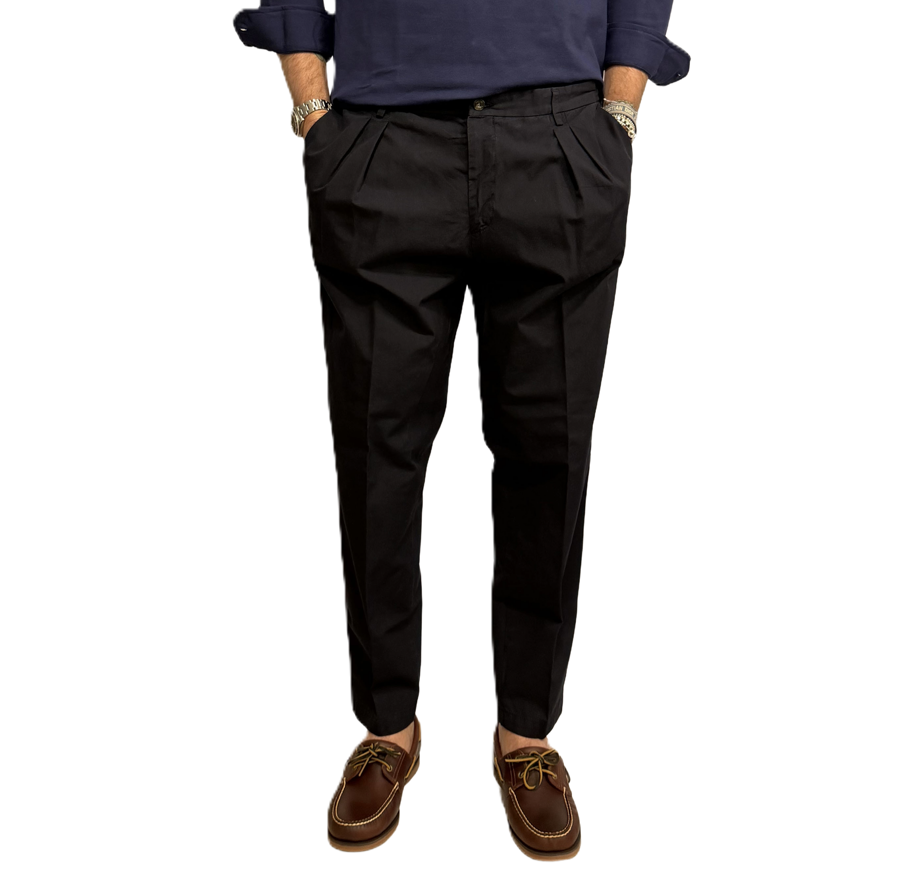 Fourteen double-pleated pure cotton trousers