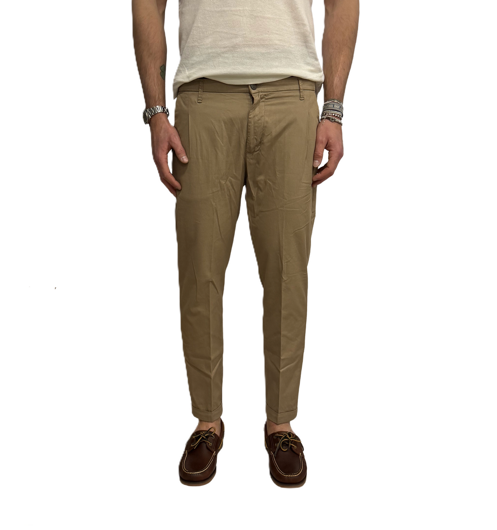 Squad slim linen and cotton trousers