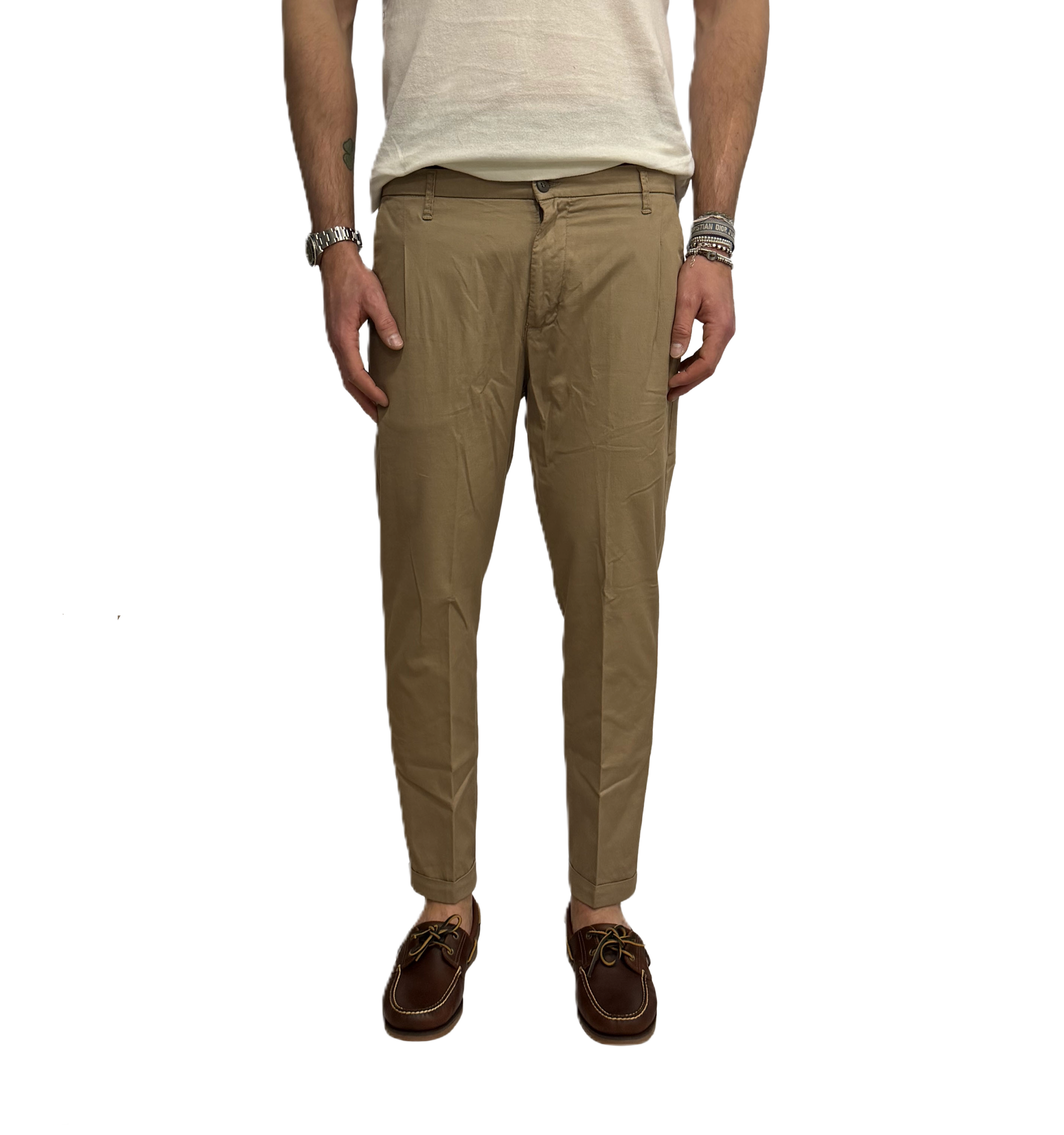 Squad slim linen and cotton trousers