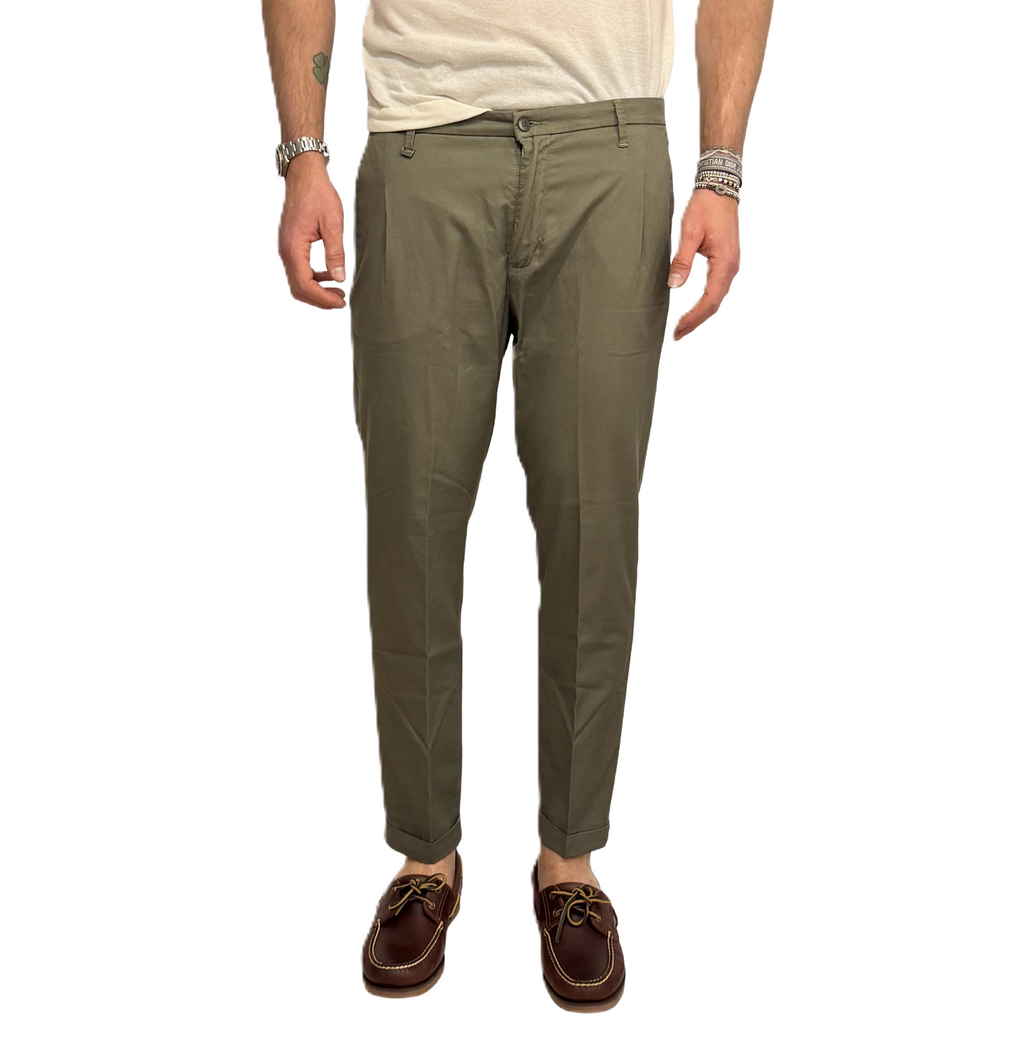 Squad slim linen and cotton trousers