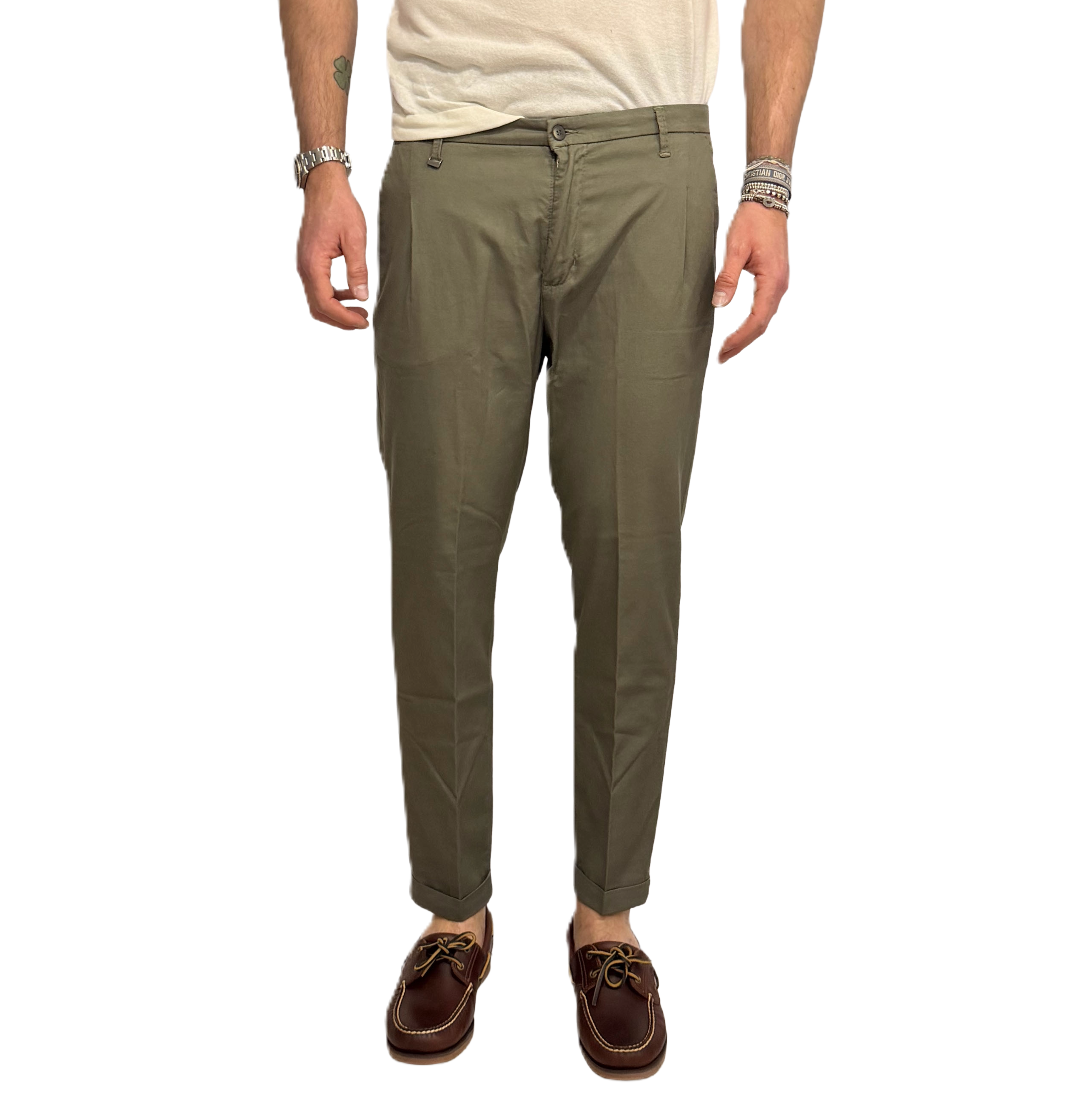 Squad slim linen and cotton trousers