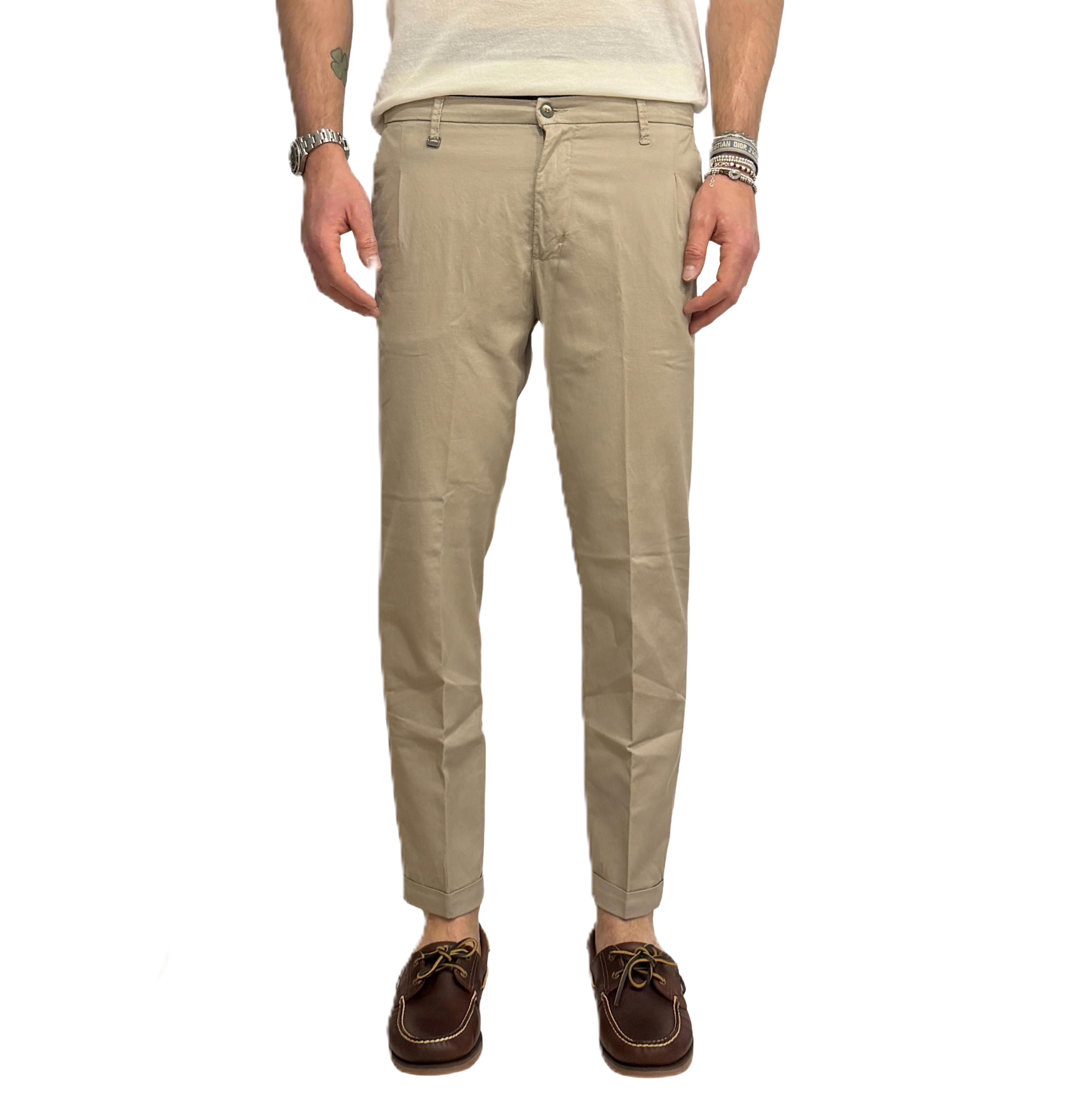 Squad slim linen and cotton trousers