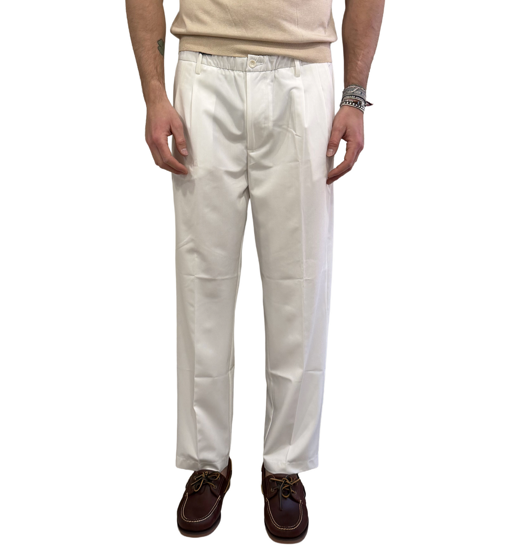 Double pleated viscose trousers