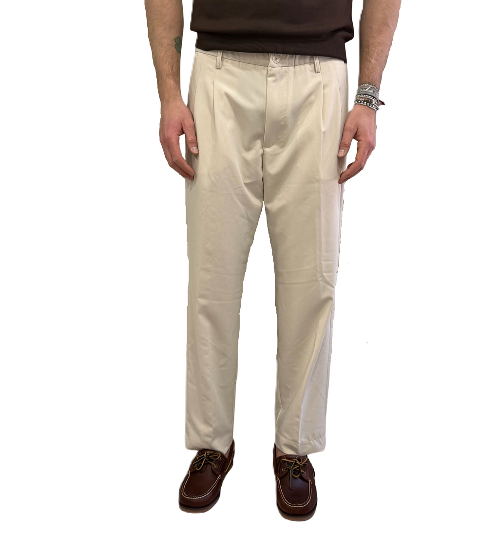 Double pleated viscose trousers