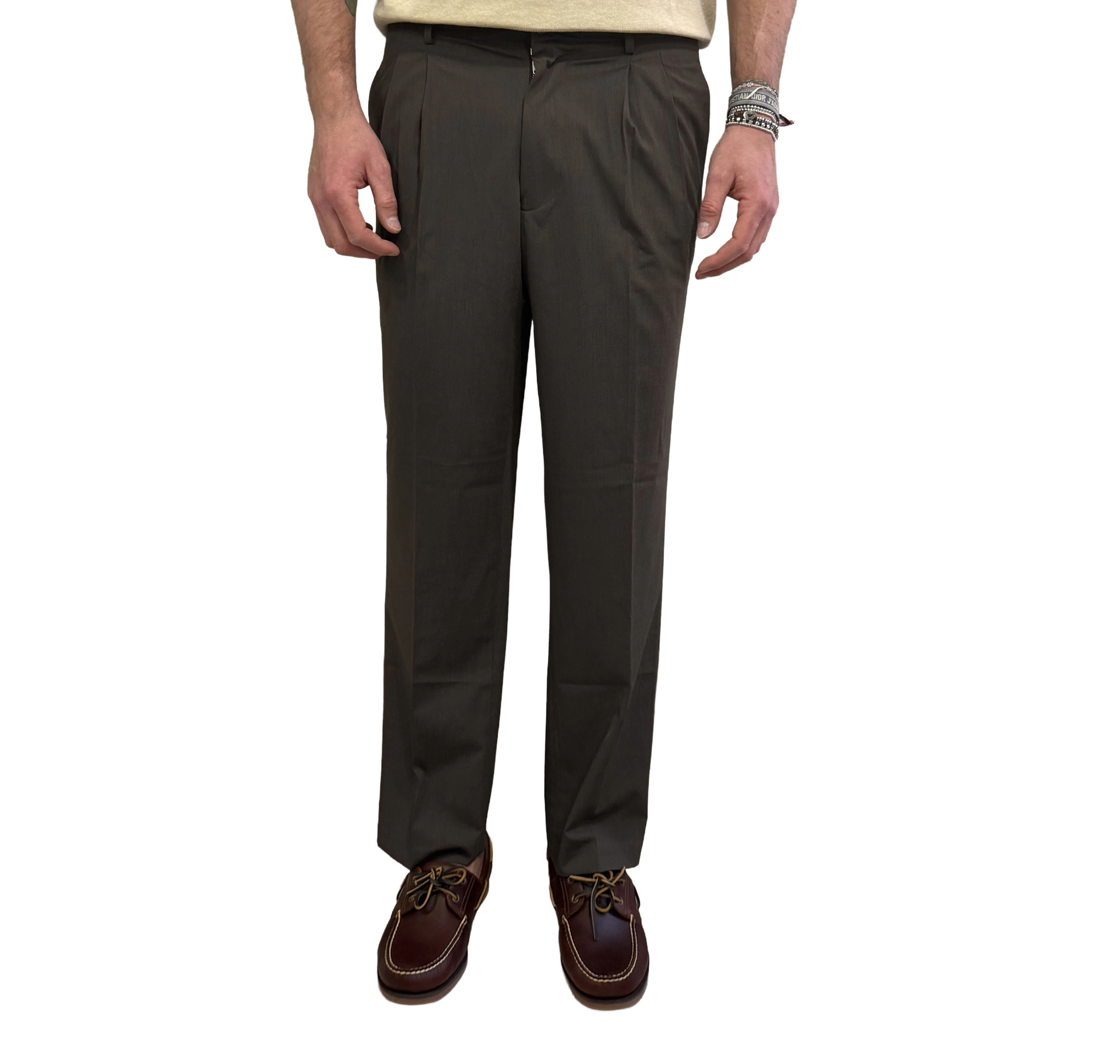 Alley Docks double-pleated viscose trousers