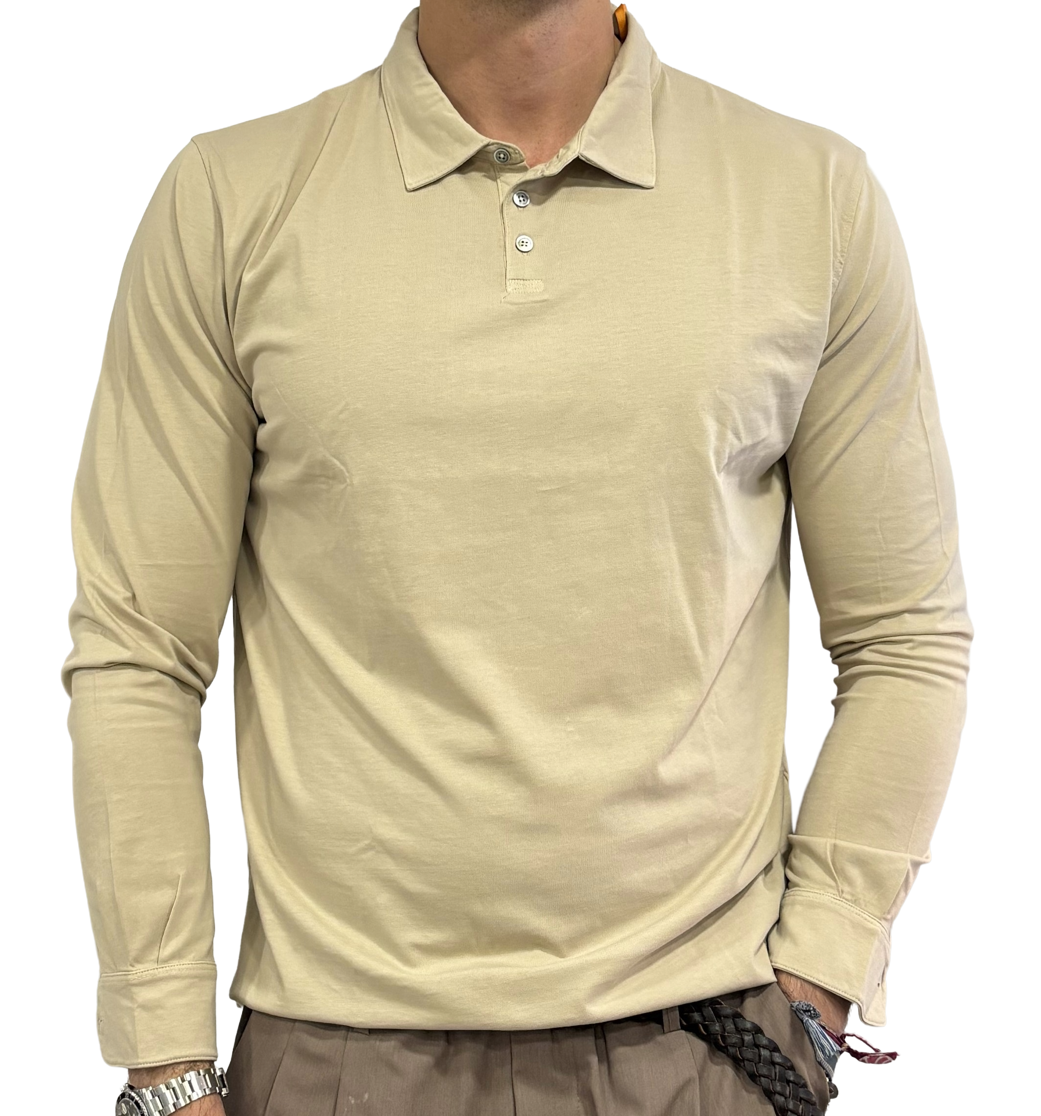 Homeward three-button jersey polo shirt