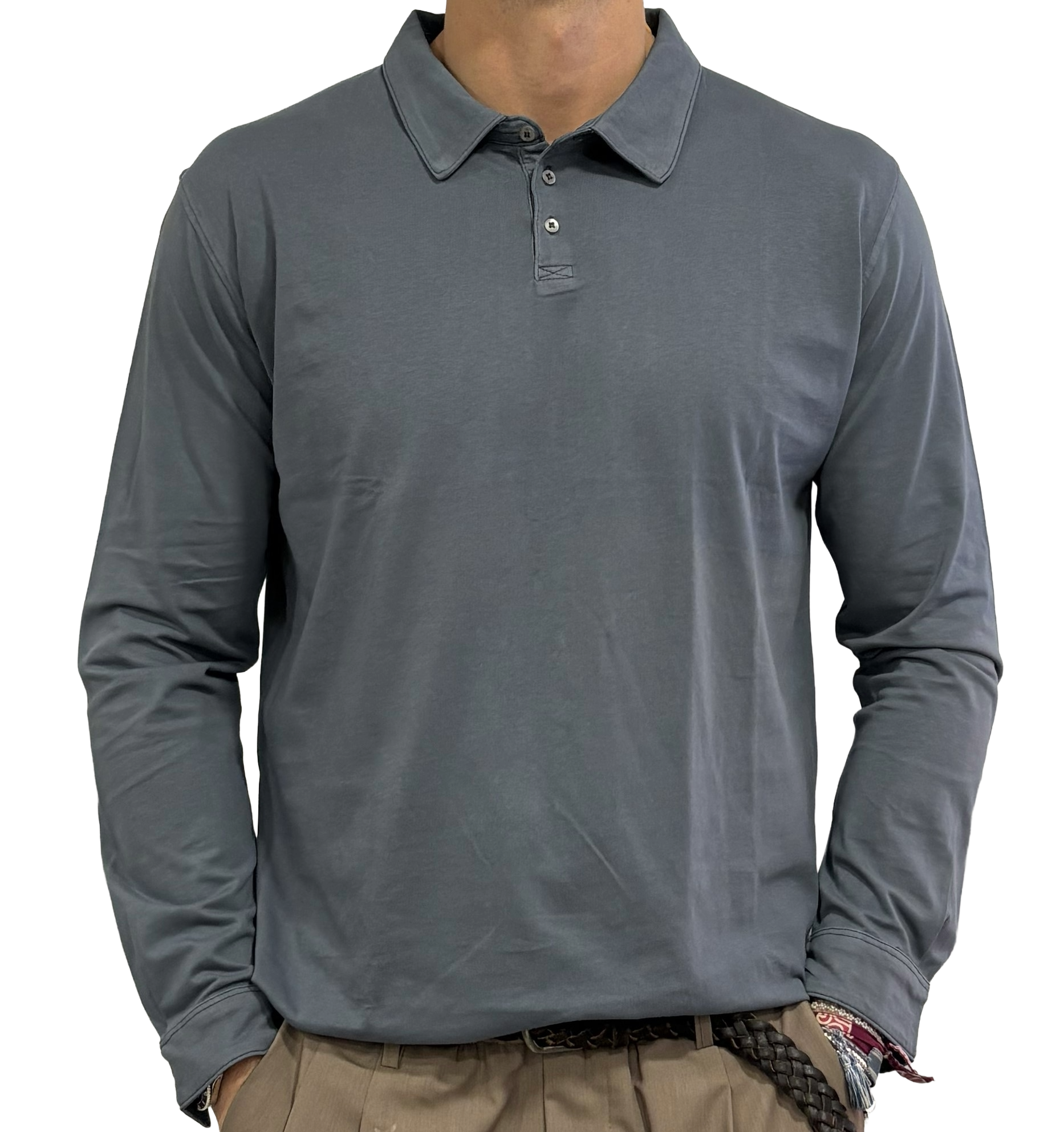 Homeward three-button jersey polo shirt
