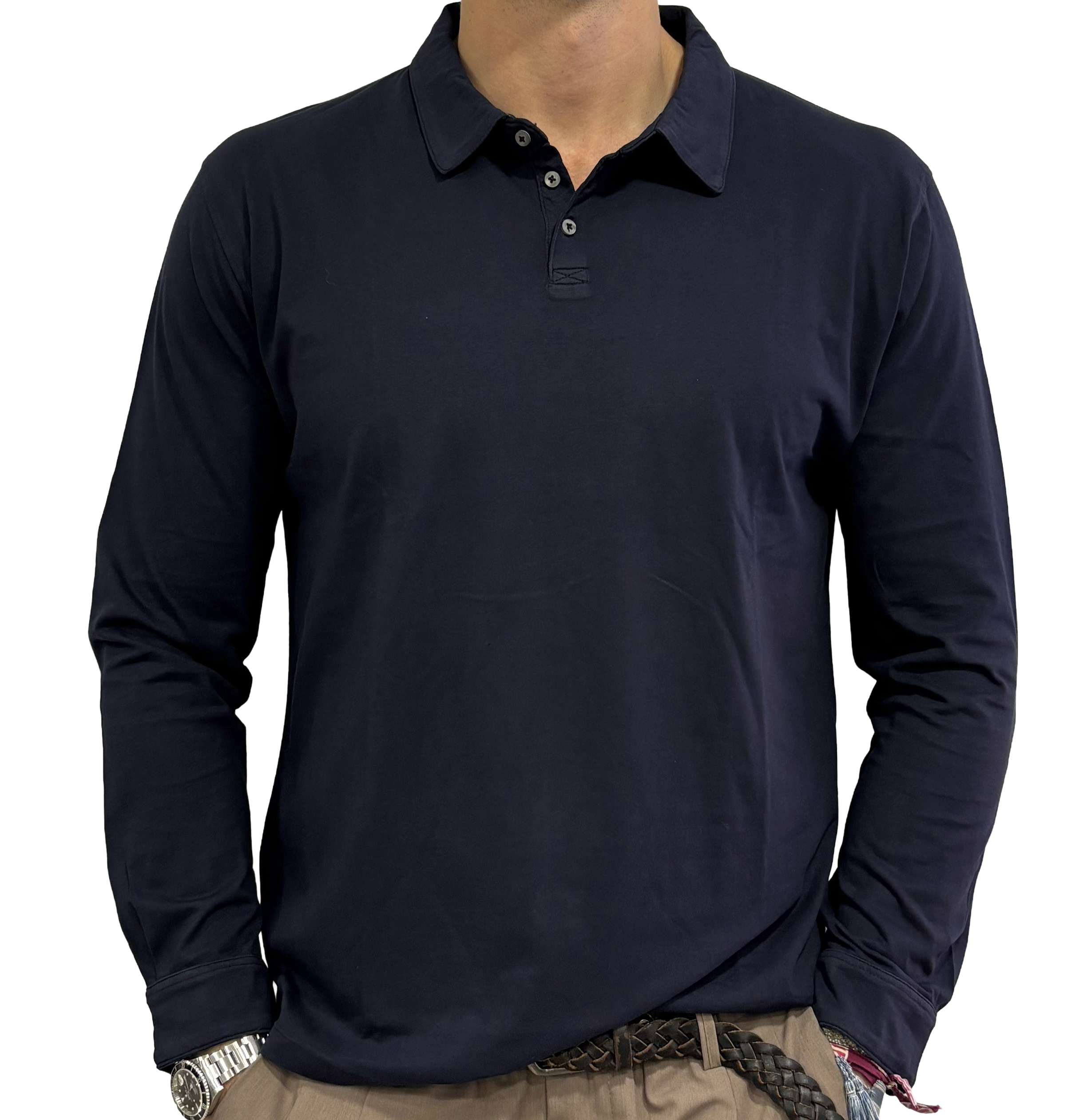 Homeward three-button jersey polo shirt