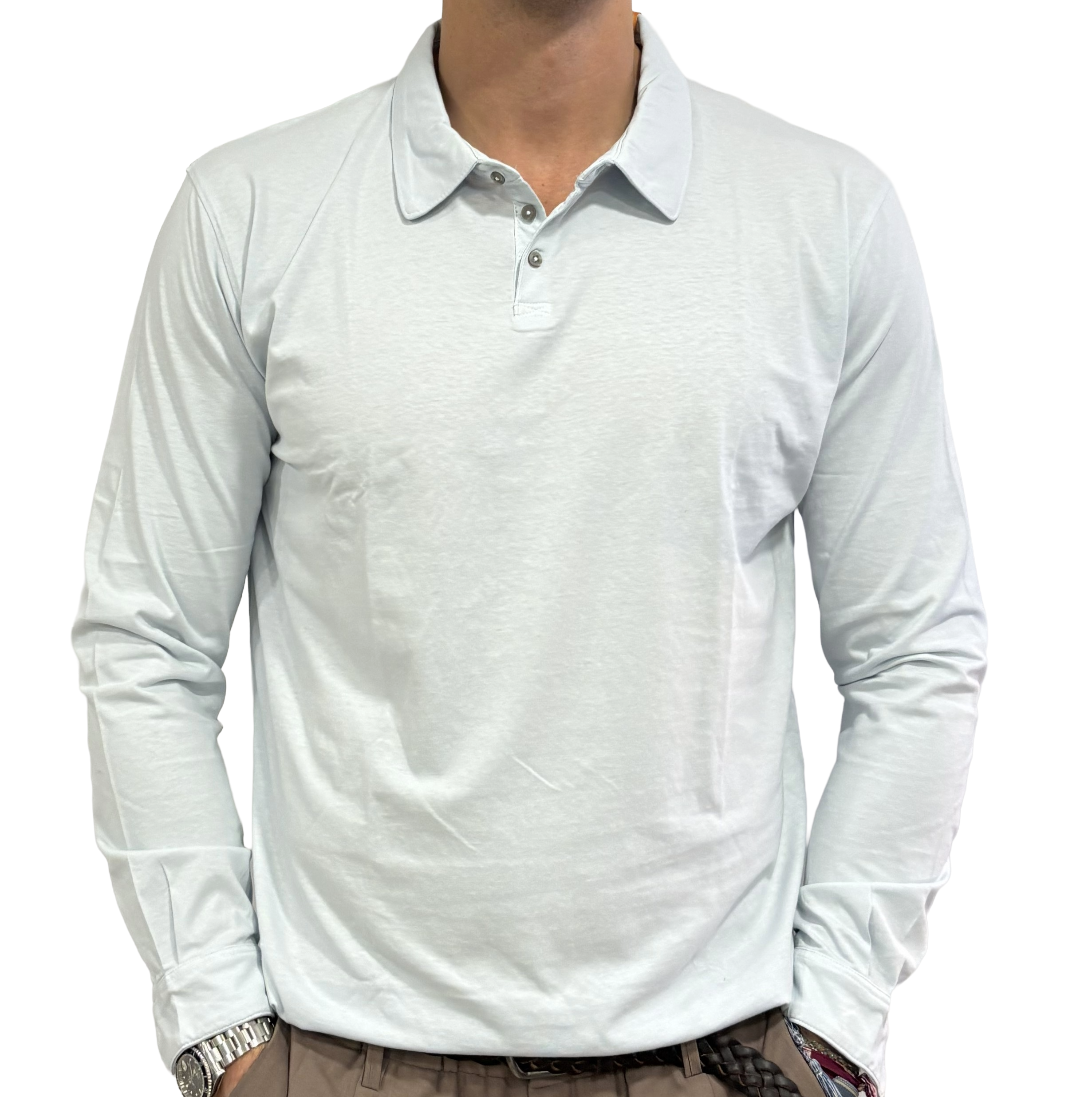 Homeward three-button jersey polo shirt