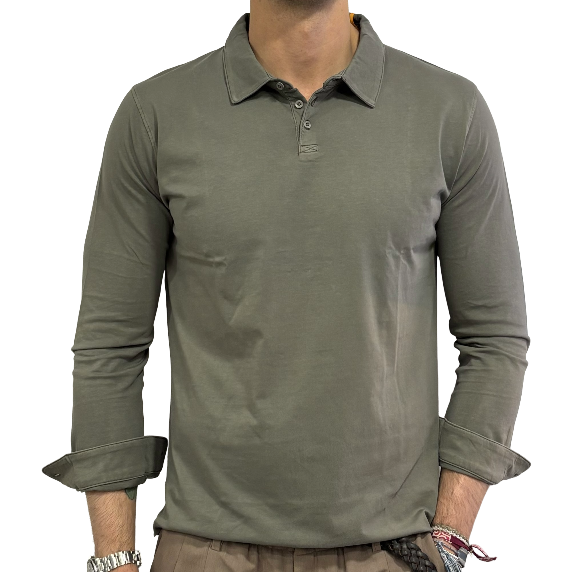 Homeward three-button jersey polo shirt