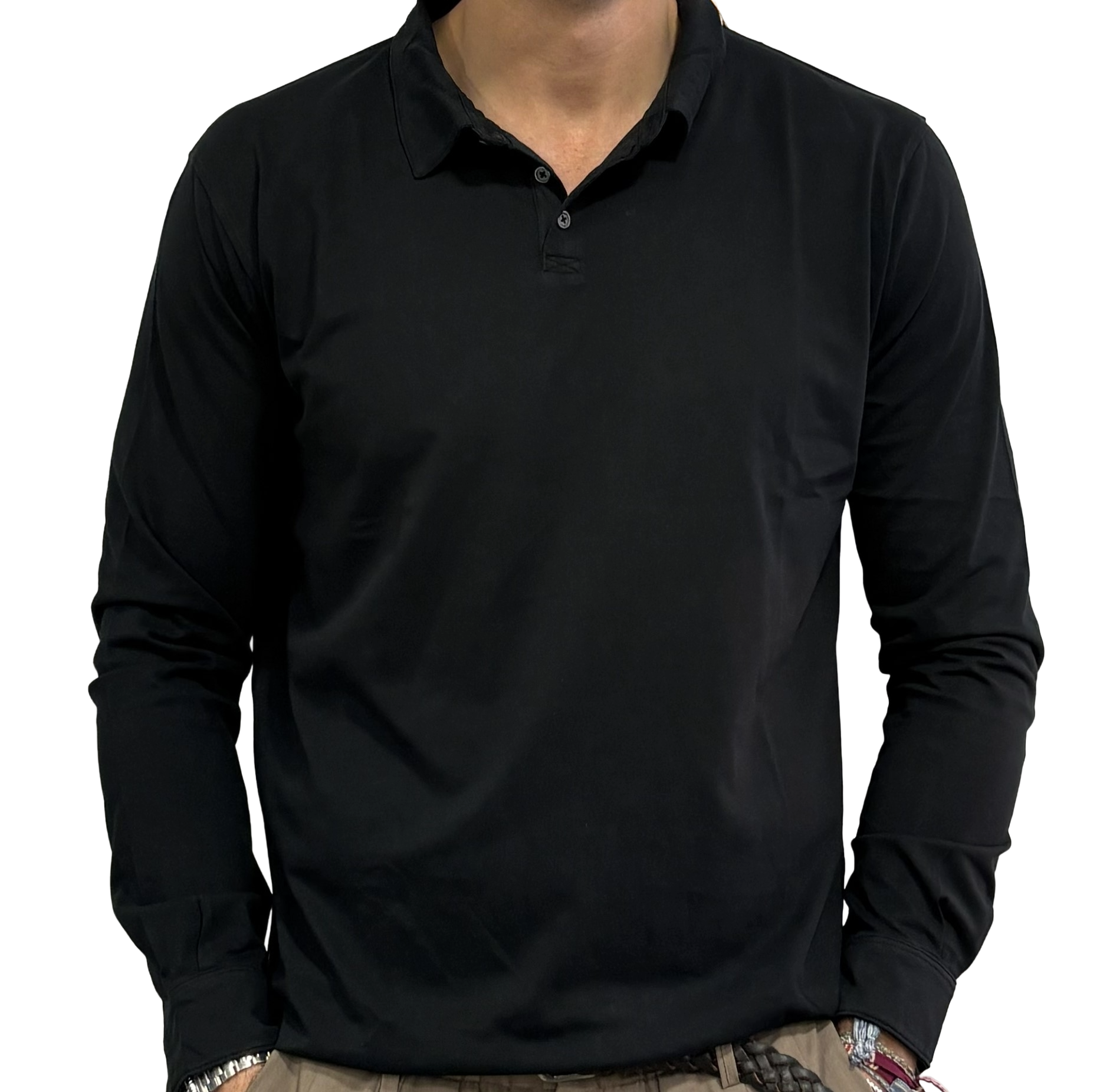 Homeward three-button jersey polo shirt