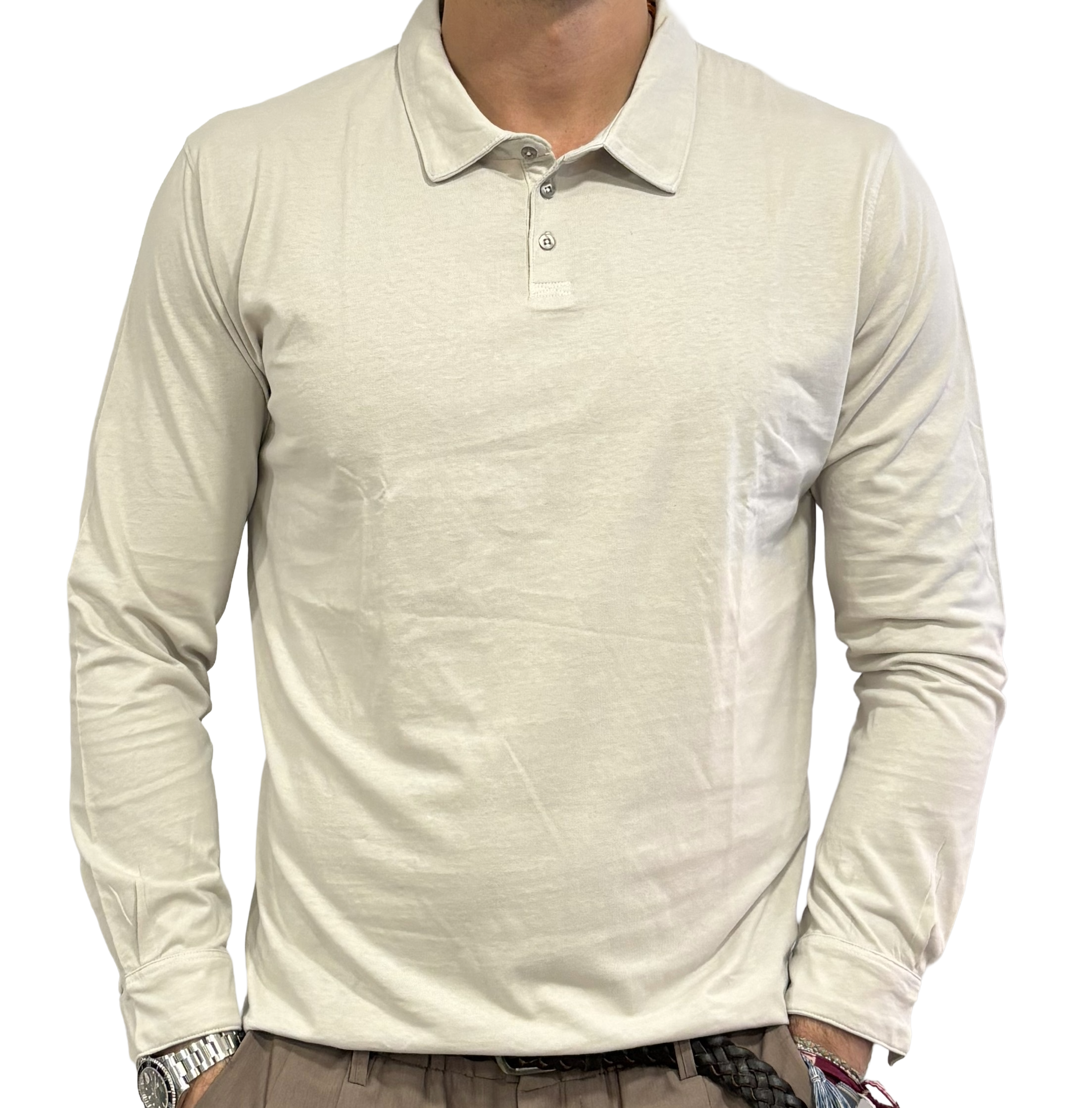 Homeward three-button jersey polo shirt