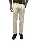 Double-pleat cotton trousers