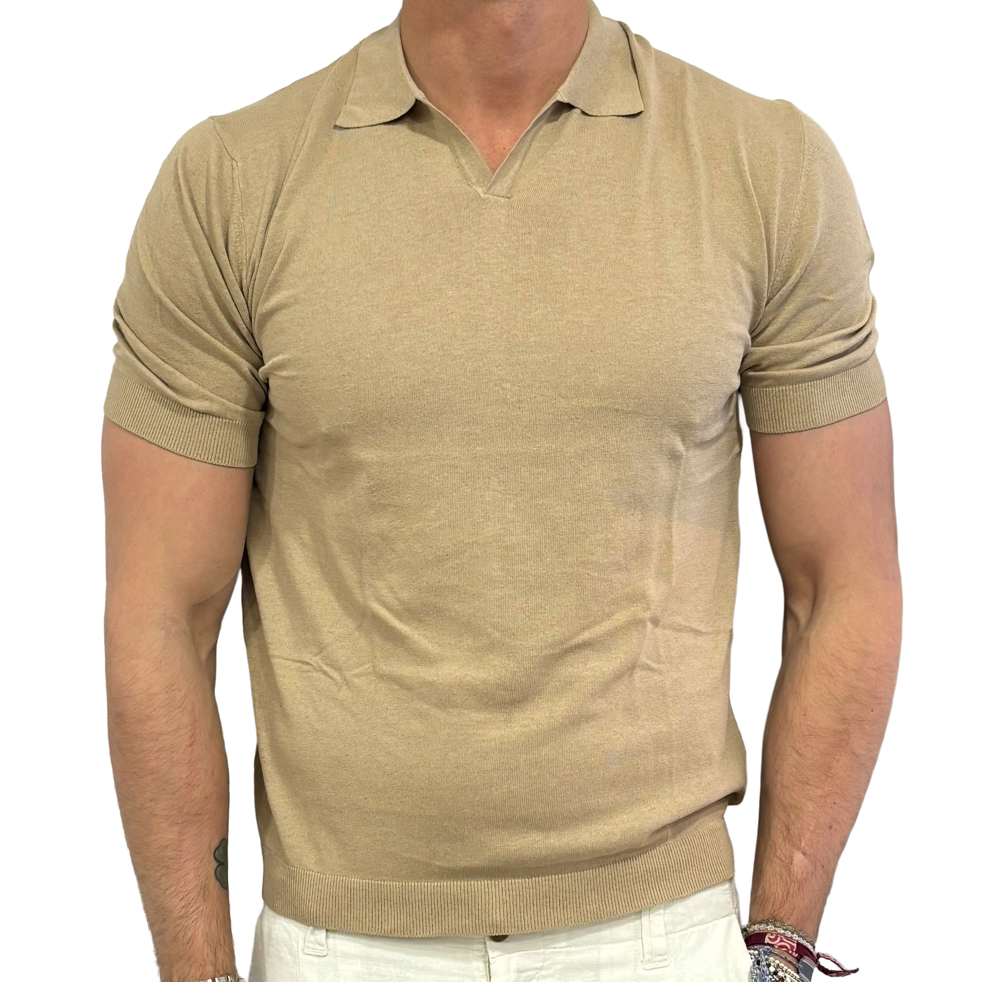 Homeward linen and cotton knit polo shirt