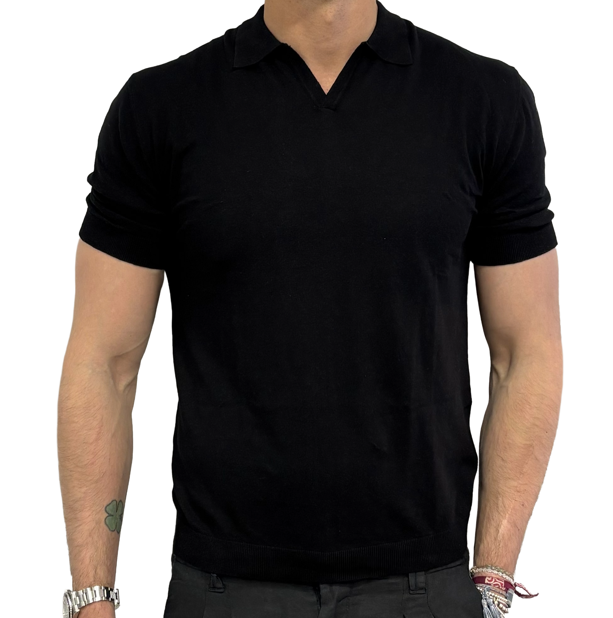 Homeward linen and cotton knit polo shirt