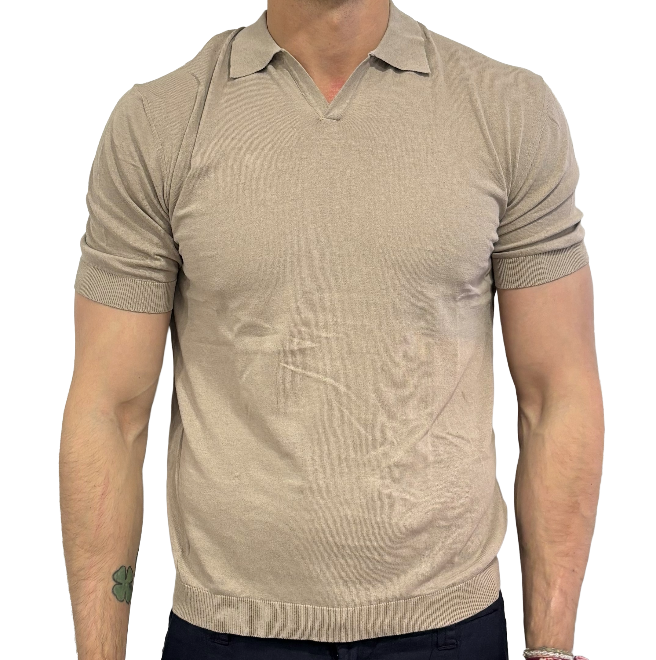 Homeward linen and cotton knit polo shirt