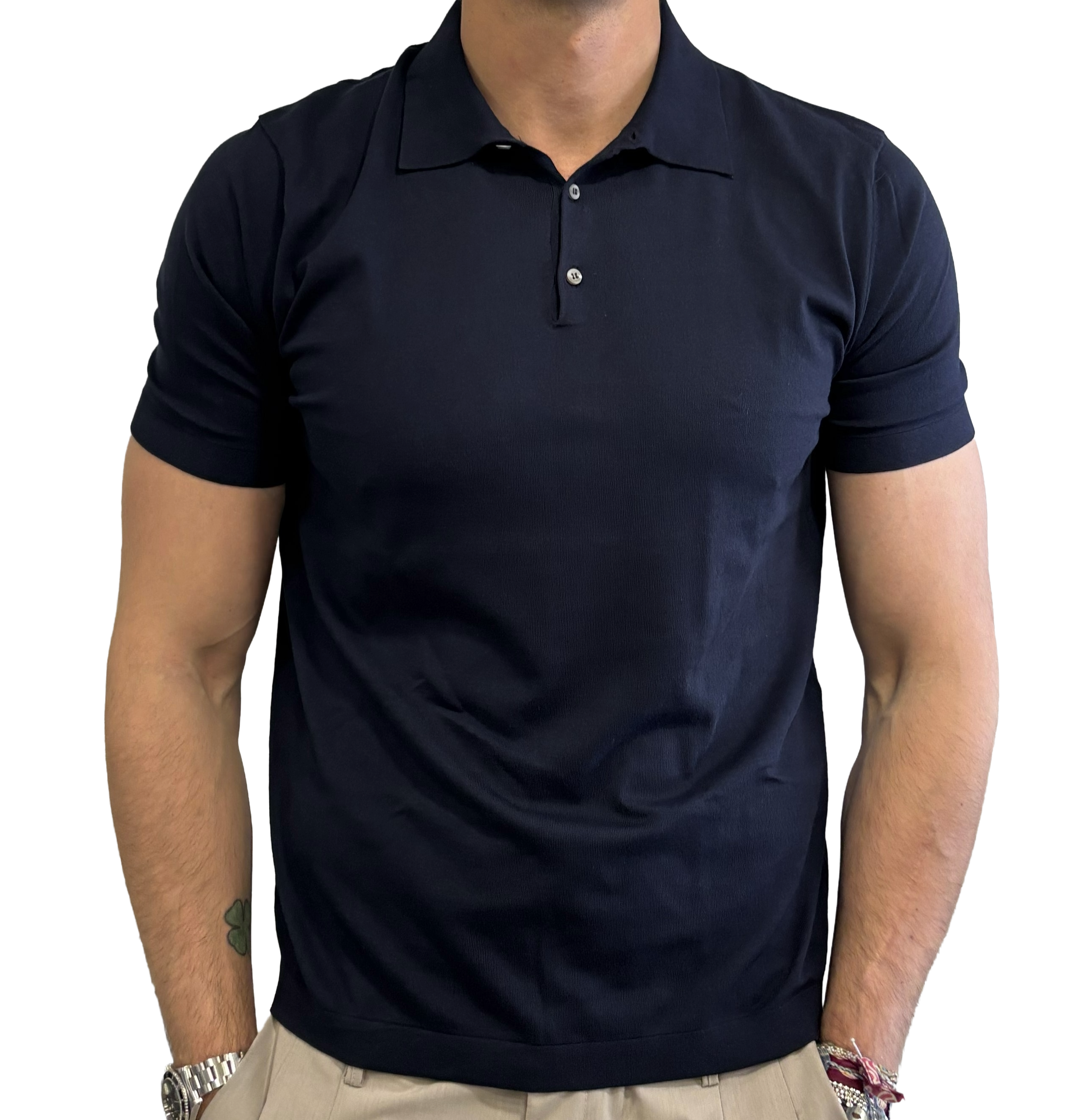 Homeward easy cotton knit polo shirt