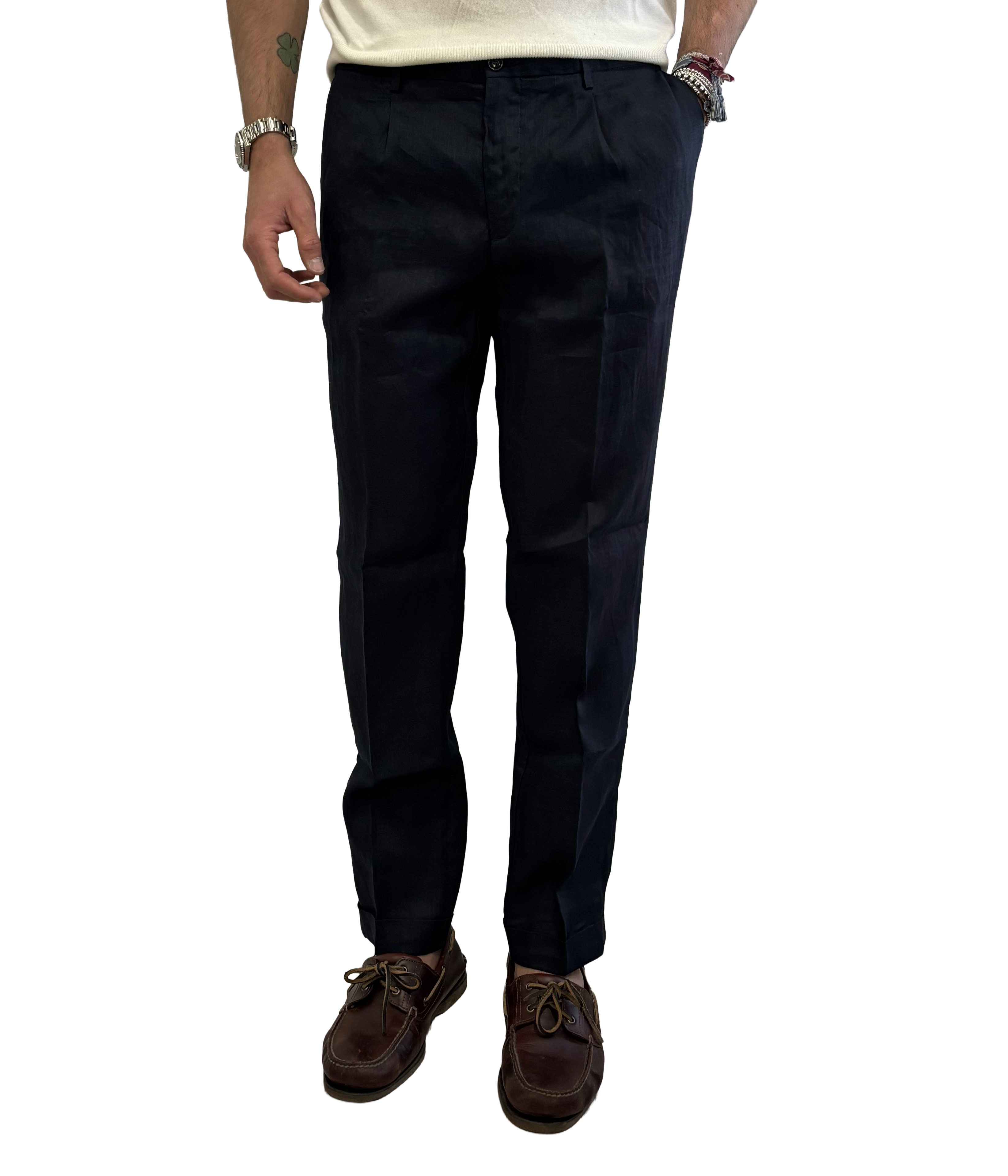 100% linen trousers