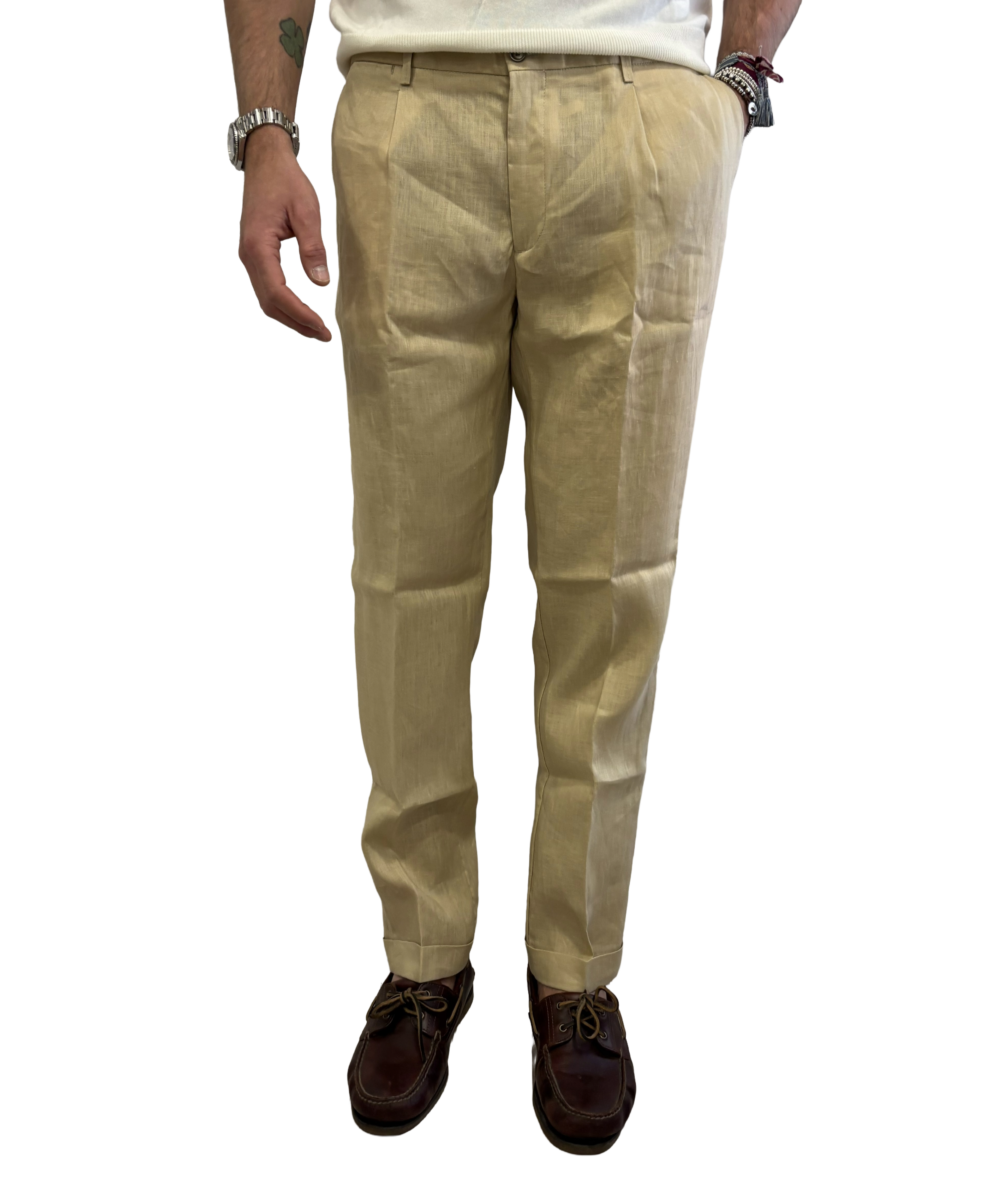 100% linen trousers