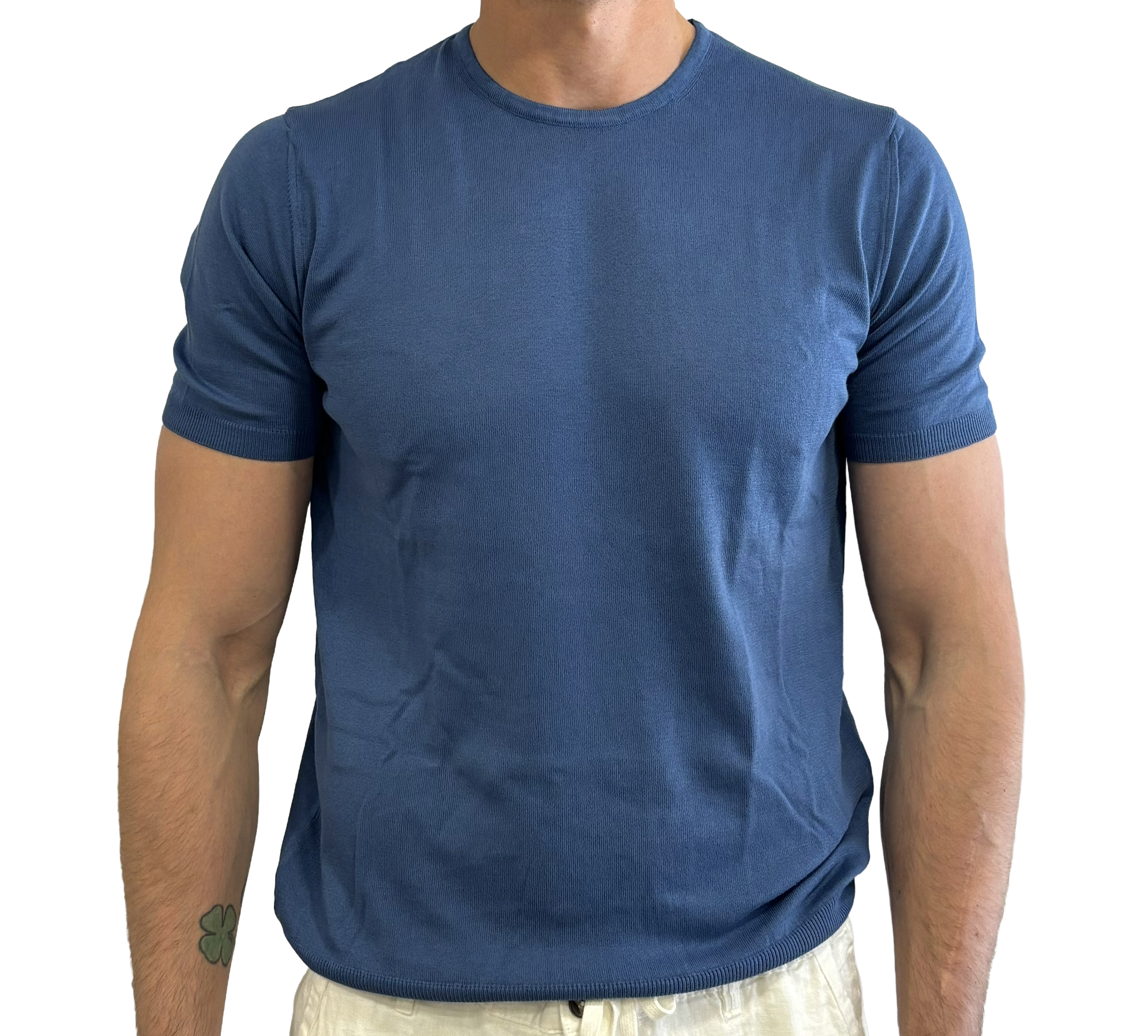Knitted pure cotton polo shirt