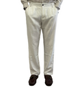 Herringbone linen and cotton trousers