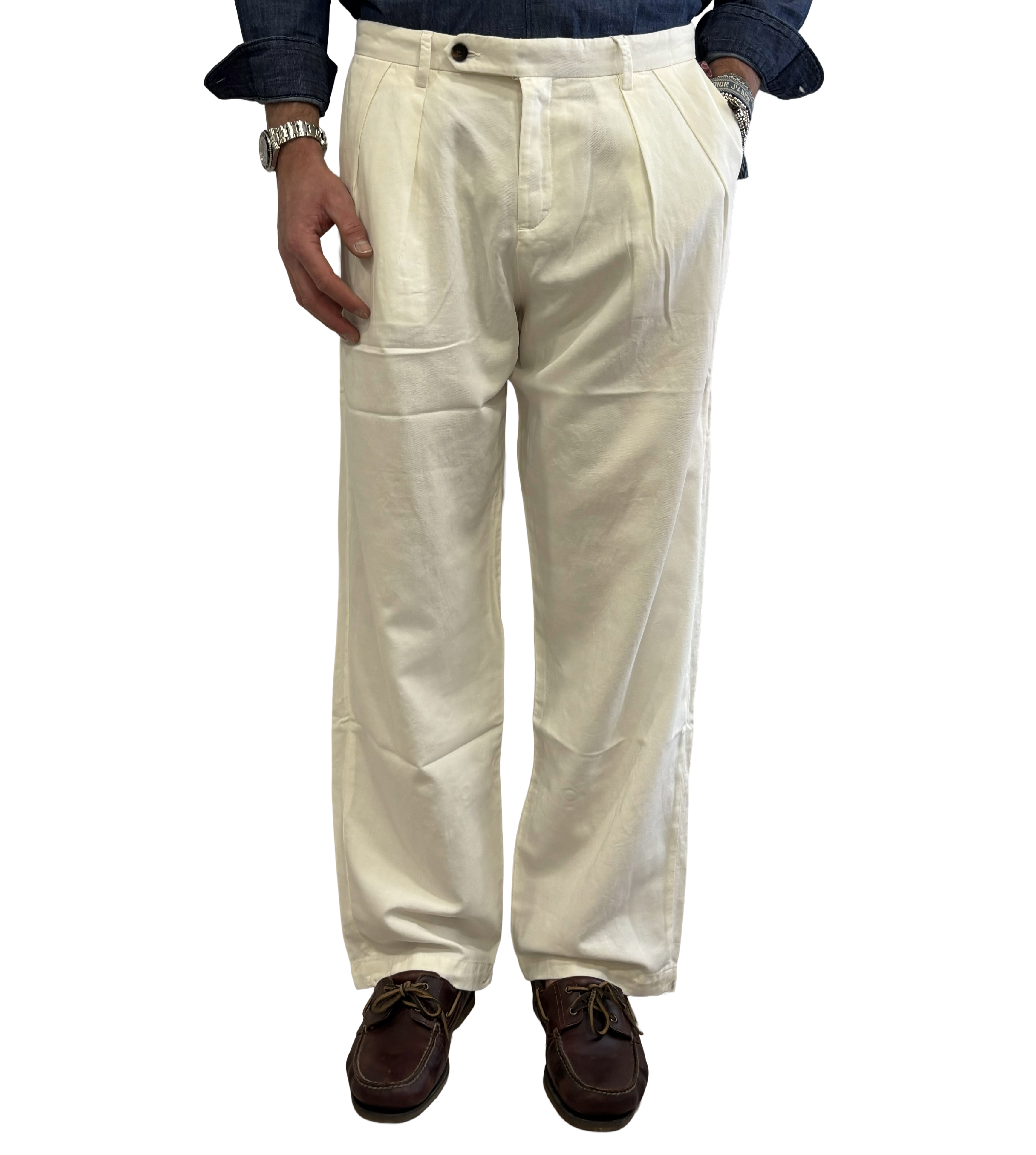 Yan Simmon oversized linen and cotton trousers
