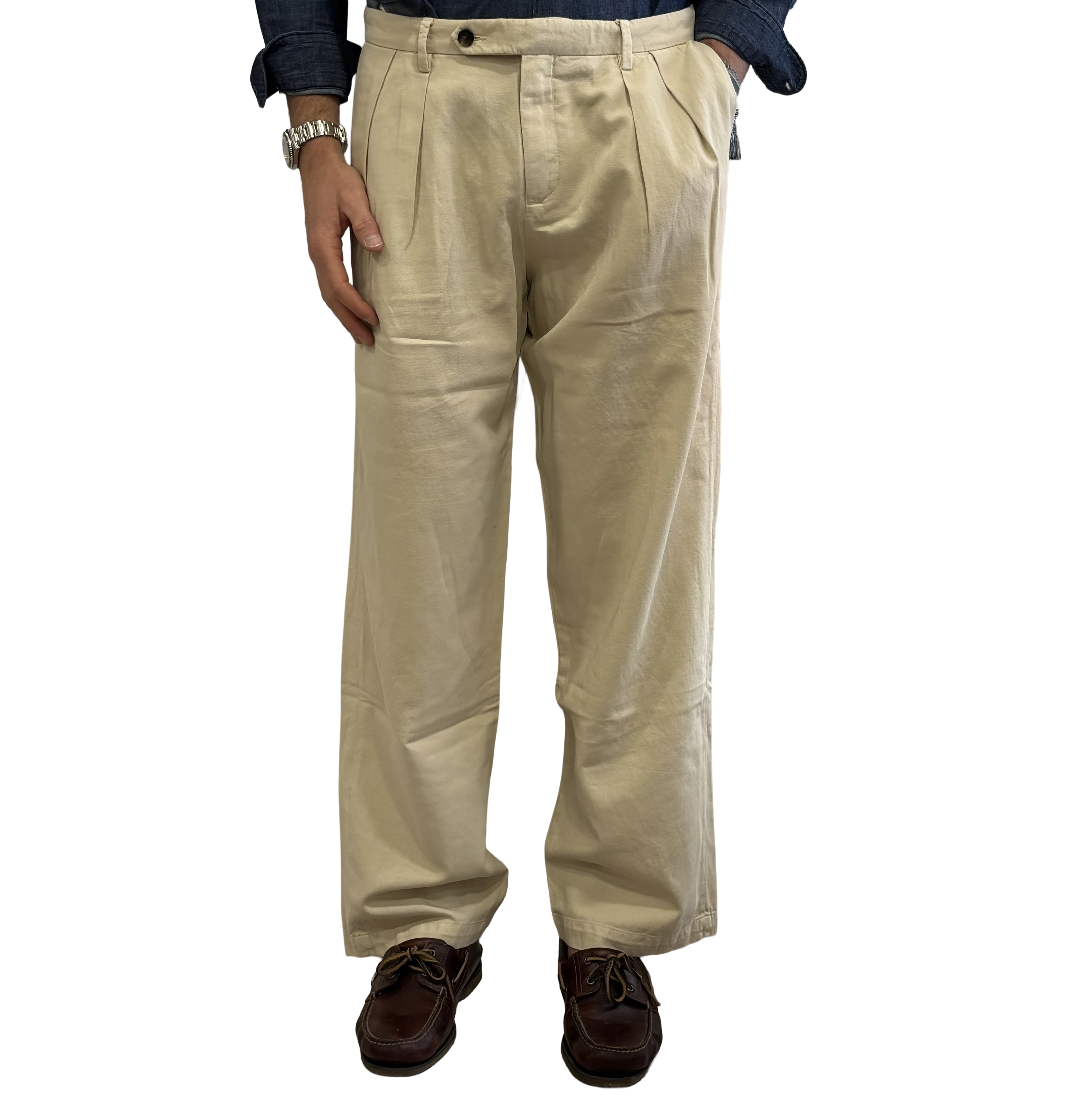 Yan Simmon oversized linen and cotton trousers
