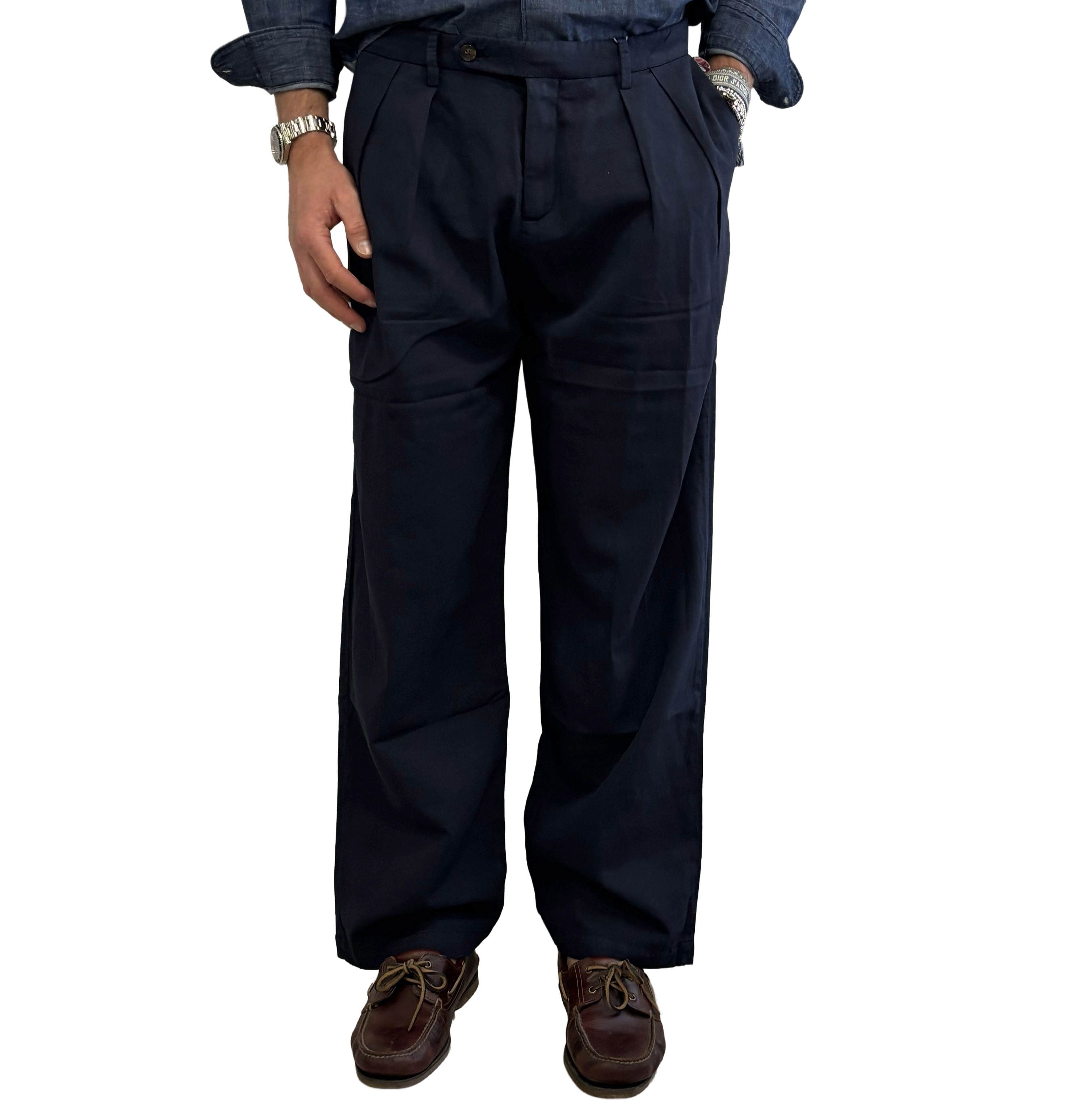 Yan Simmon oversized linen and cotton trousers