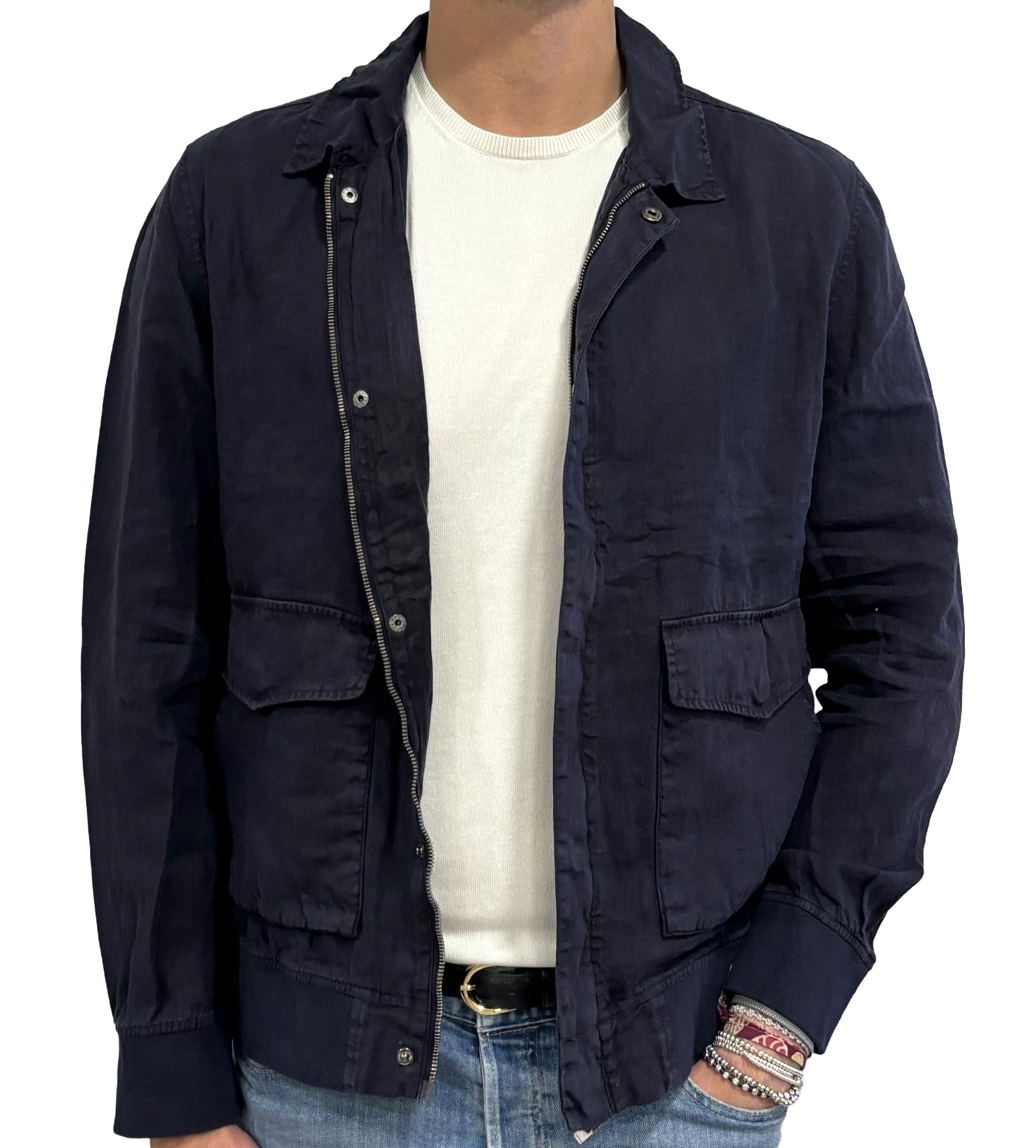 Pure linen bomber