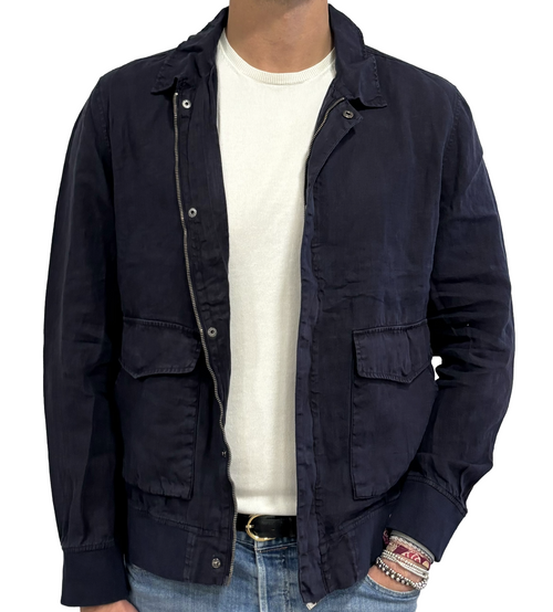 Pure linen bomber