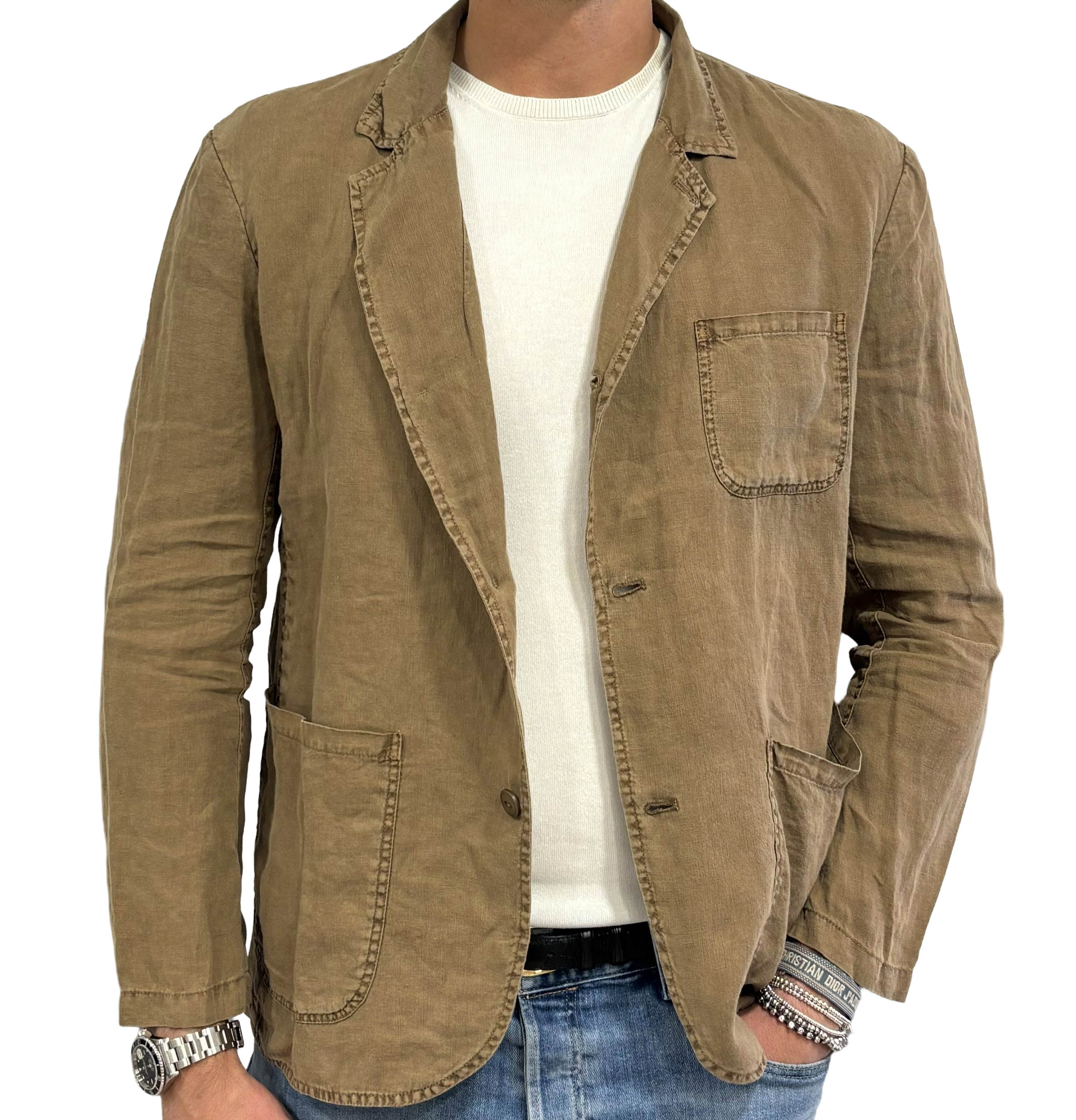 Pure linen shirt jacket