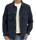 Linen and cotton shirt jacket