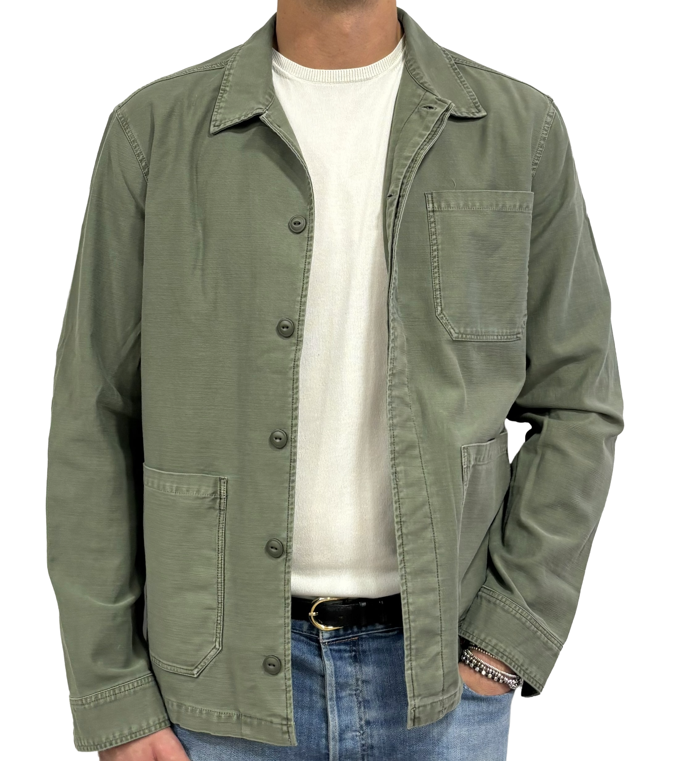 Pure cotton shirt jacket