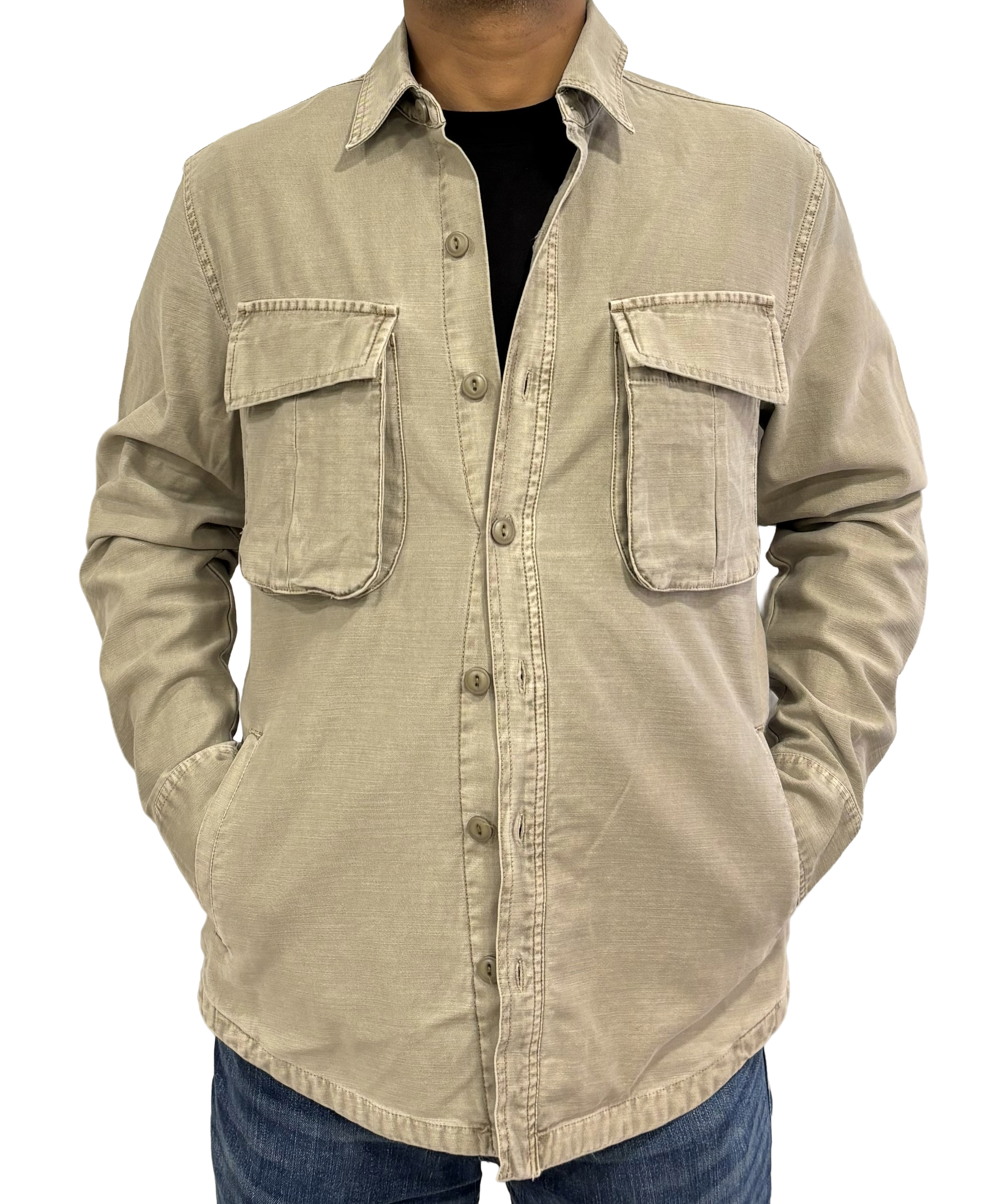 Pure cotton shacket