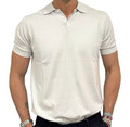 Cotton and silk knit polo shirt