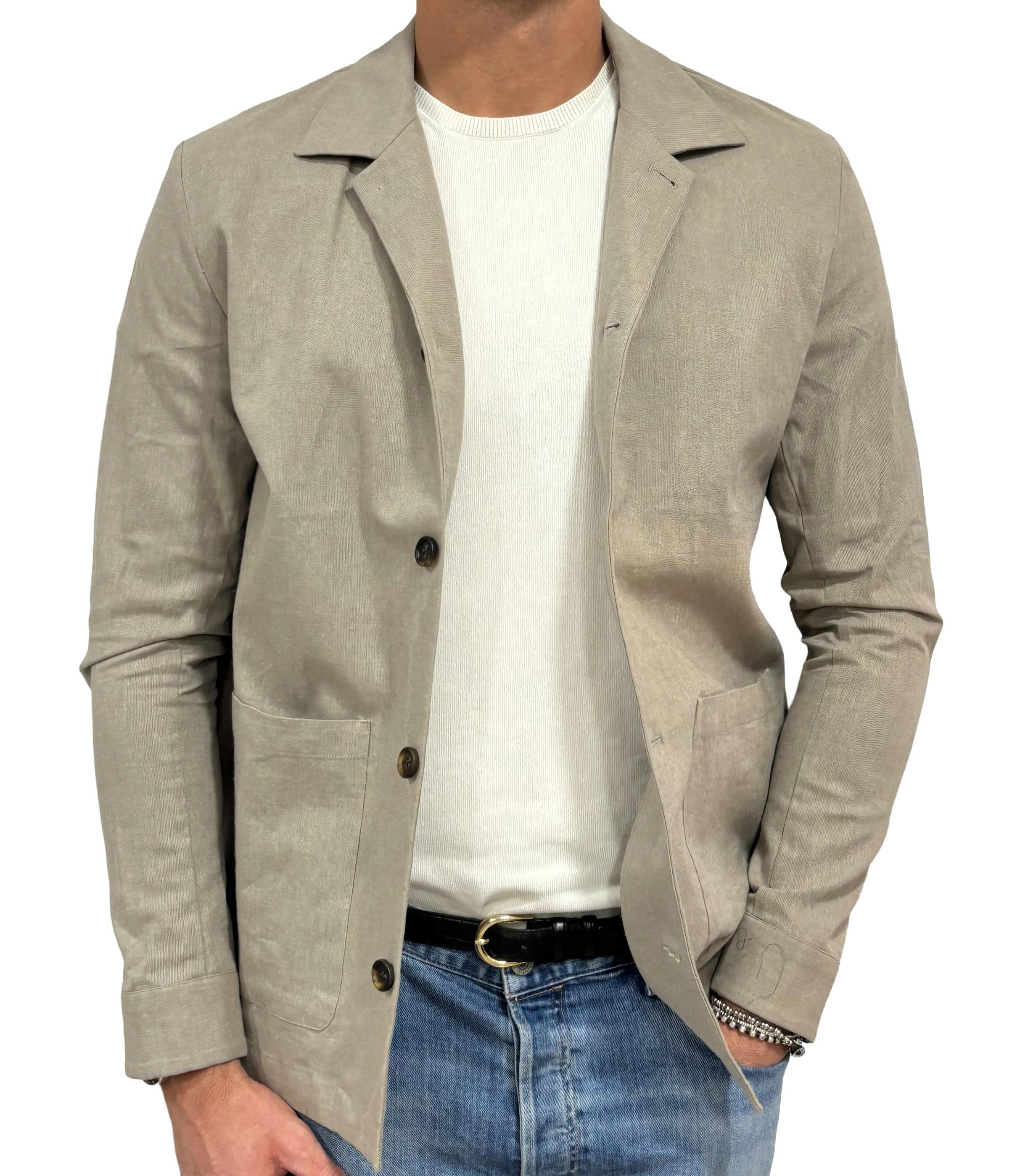 Linen and cotton shirt jacket Alley Docks