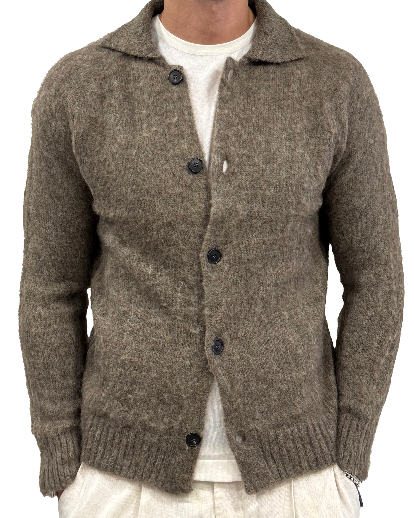 Giacca camicia misto lana mohair