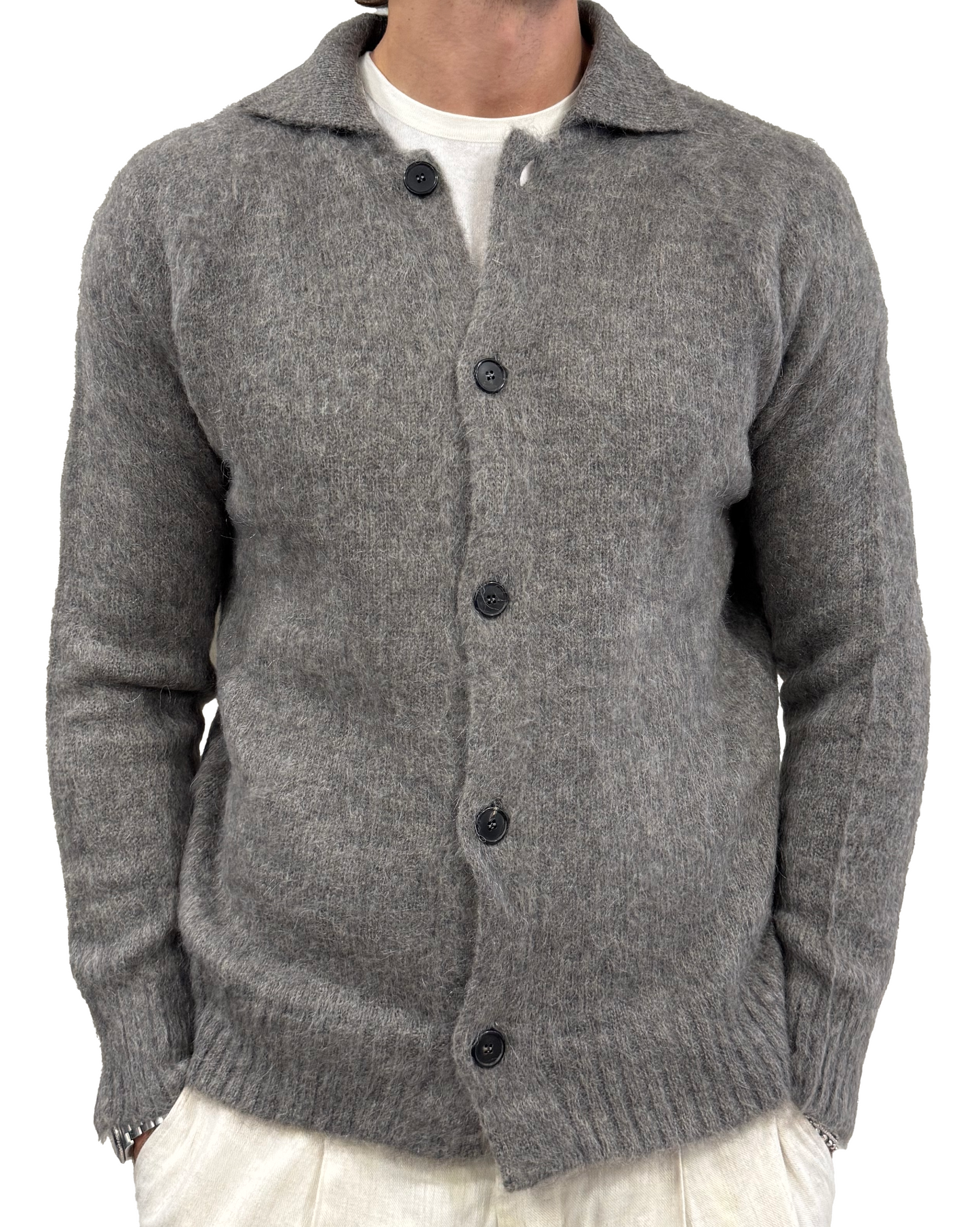 Giacca camicia misto lana mohair