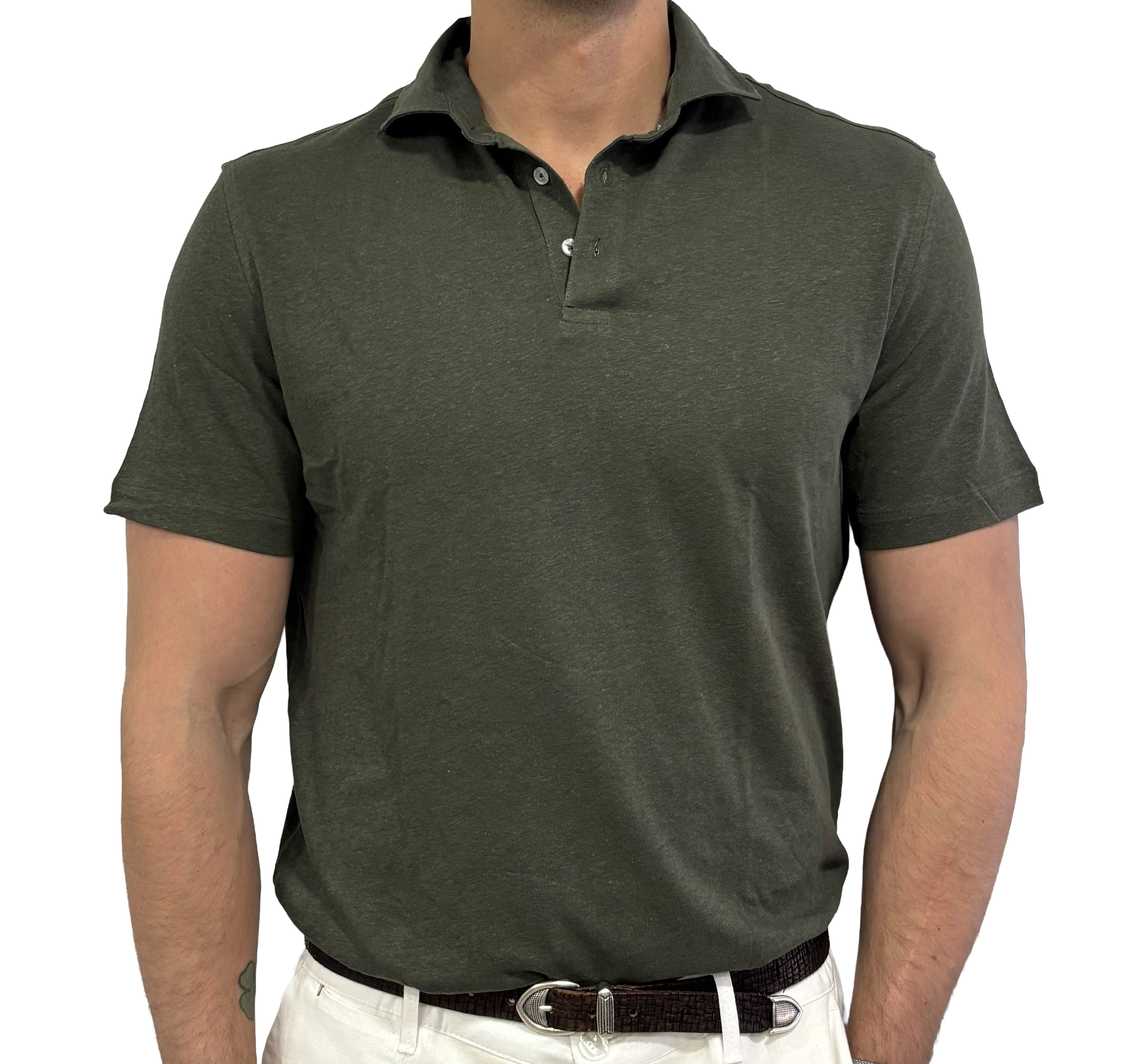 Hemp and cotton polo shirt