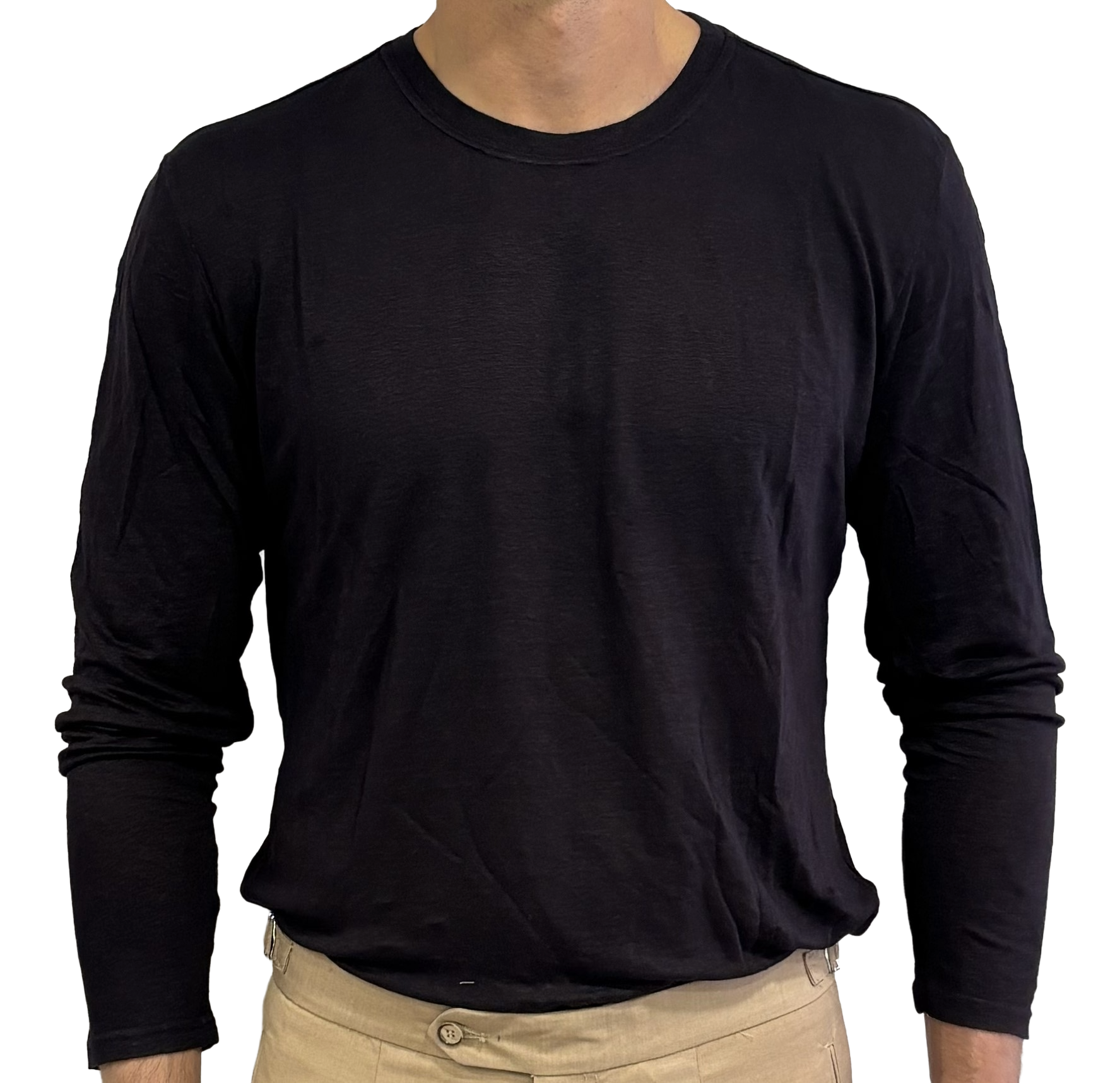Pure linen long-sleeved T-shirt