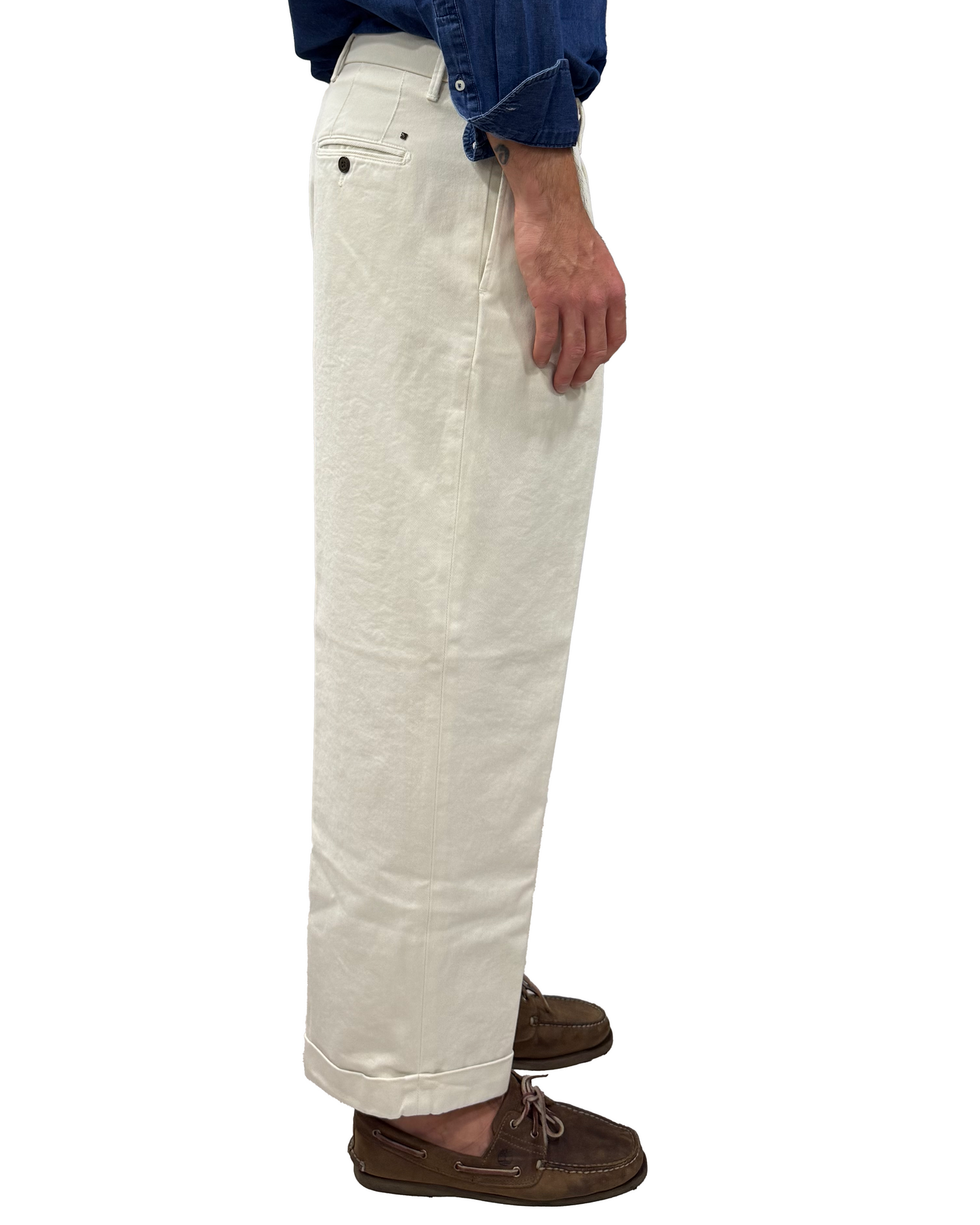 Pantalone in cotone outfit doppia pence