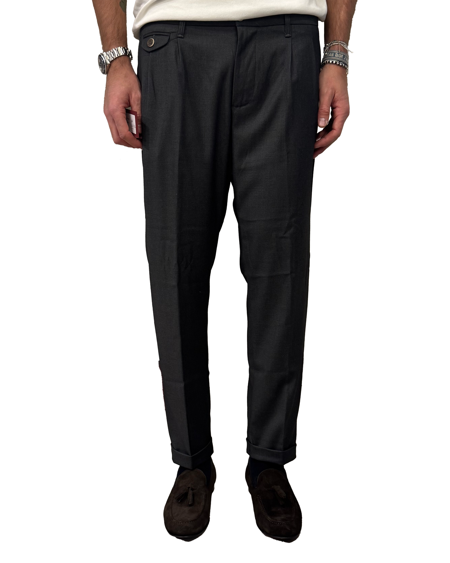 Pantalone squad slim fresco di lana