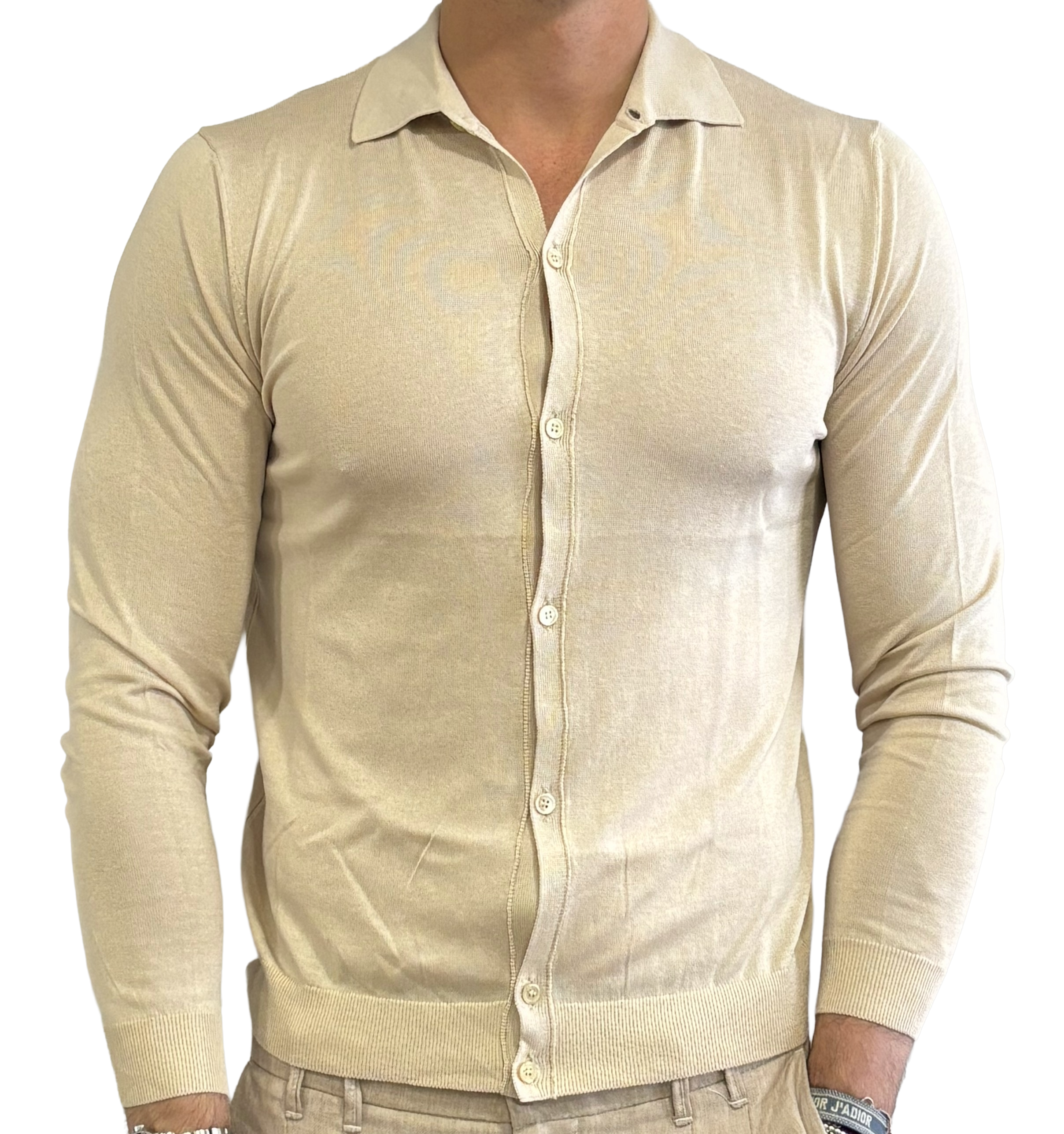 Silk and cotton polo shirt
