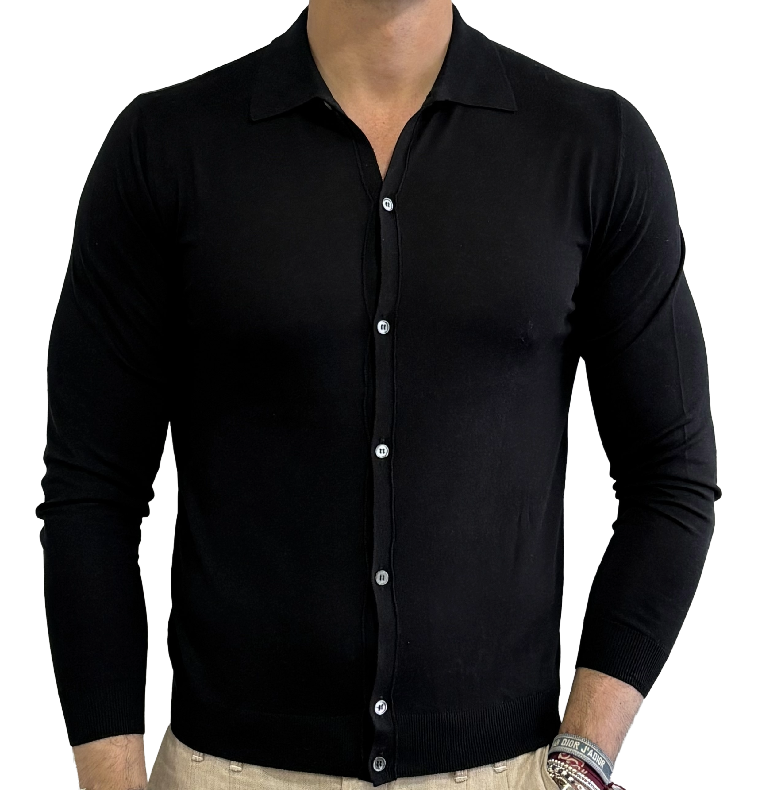 Silk and cotton polo shirt