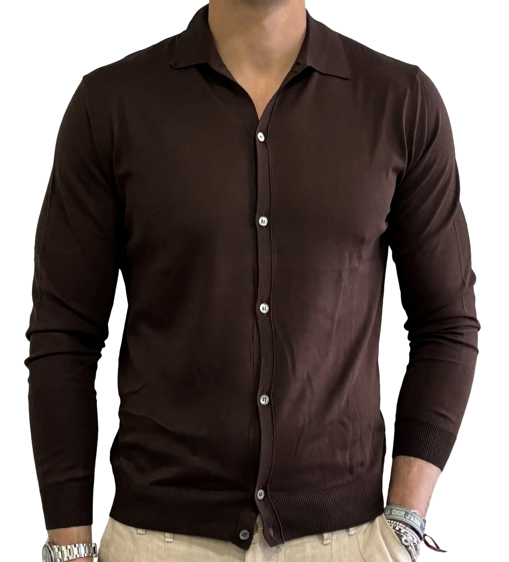 Silk and cotton polo shirt