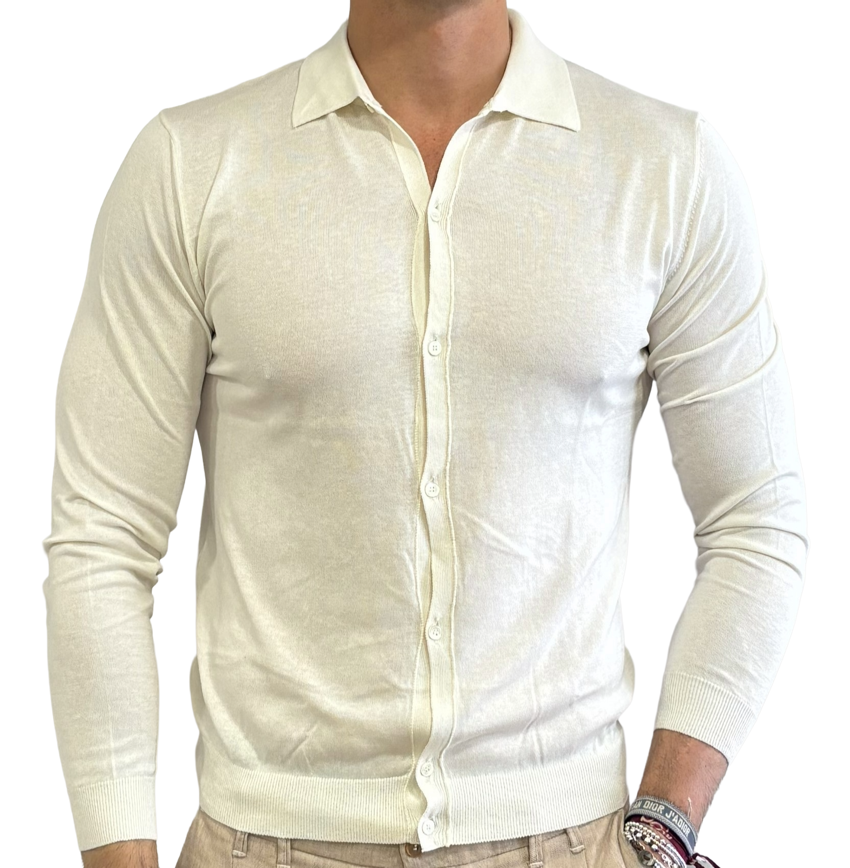 Silk and cotton polo shirt