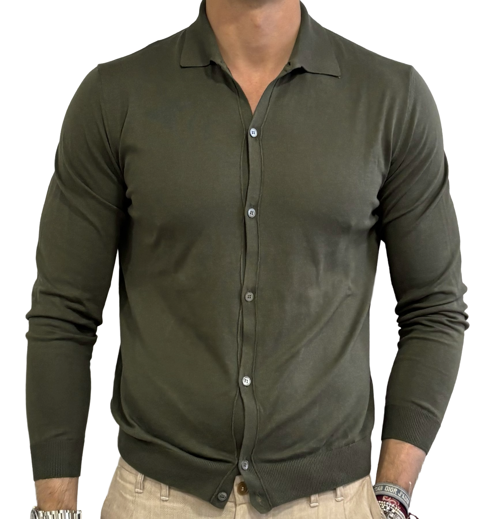 Silk and cotton polo shirt